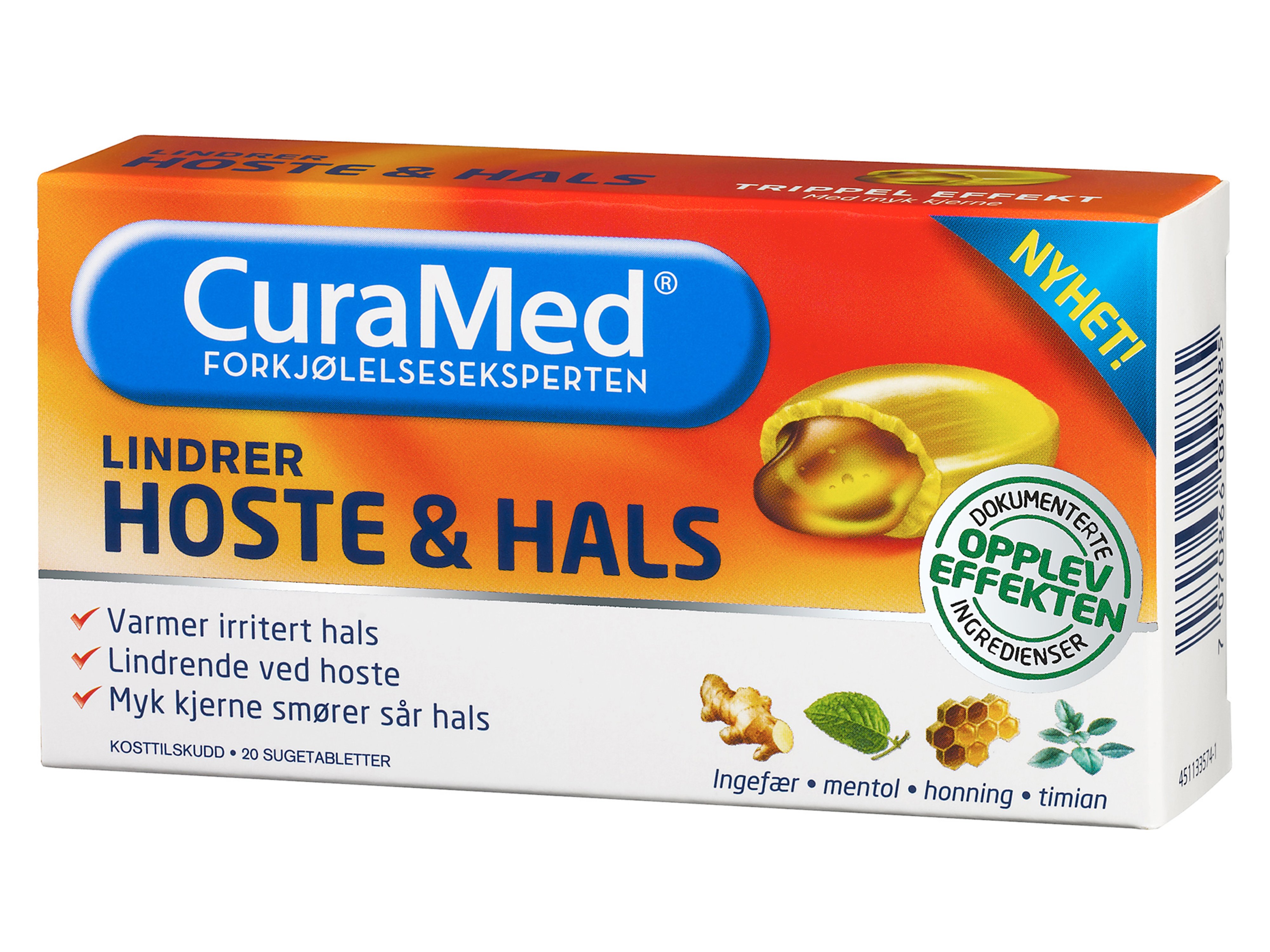 Curamed Hoste & Hals, 20 stk. på brett