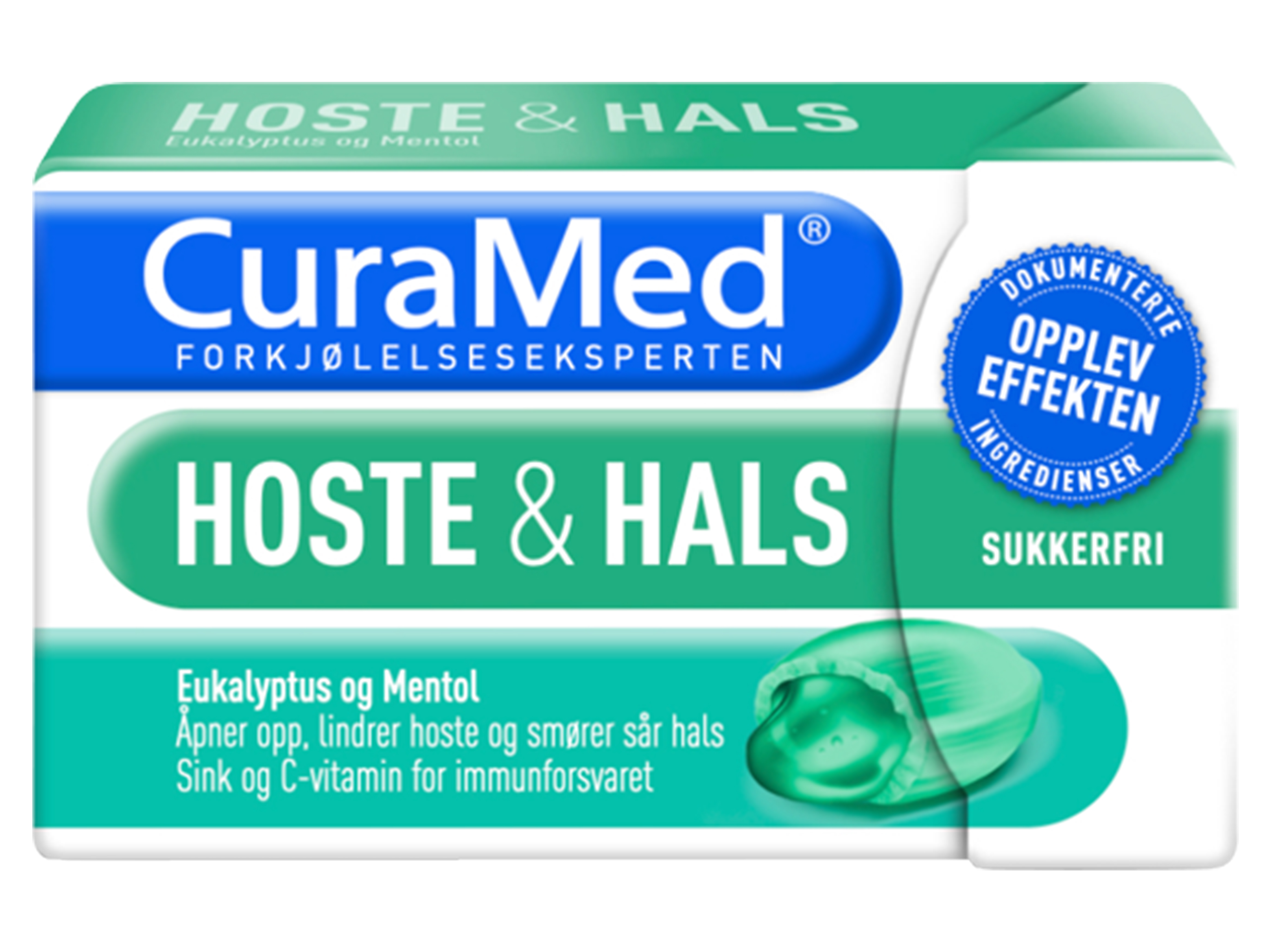 Curamed Hoste & Hals Eukalyptus & Mentol, 16 pastiller