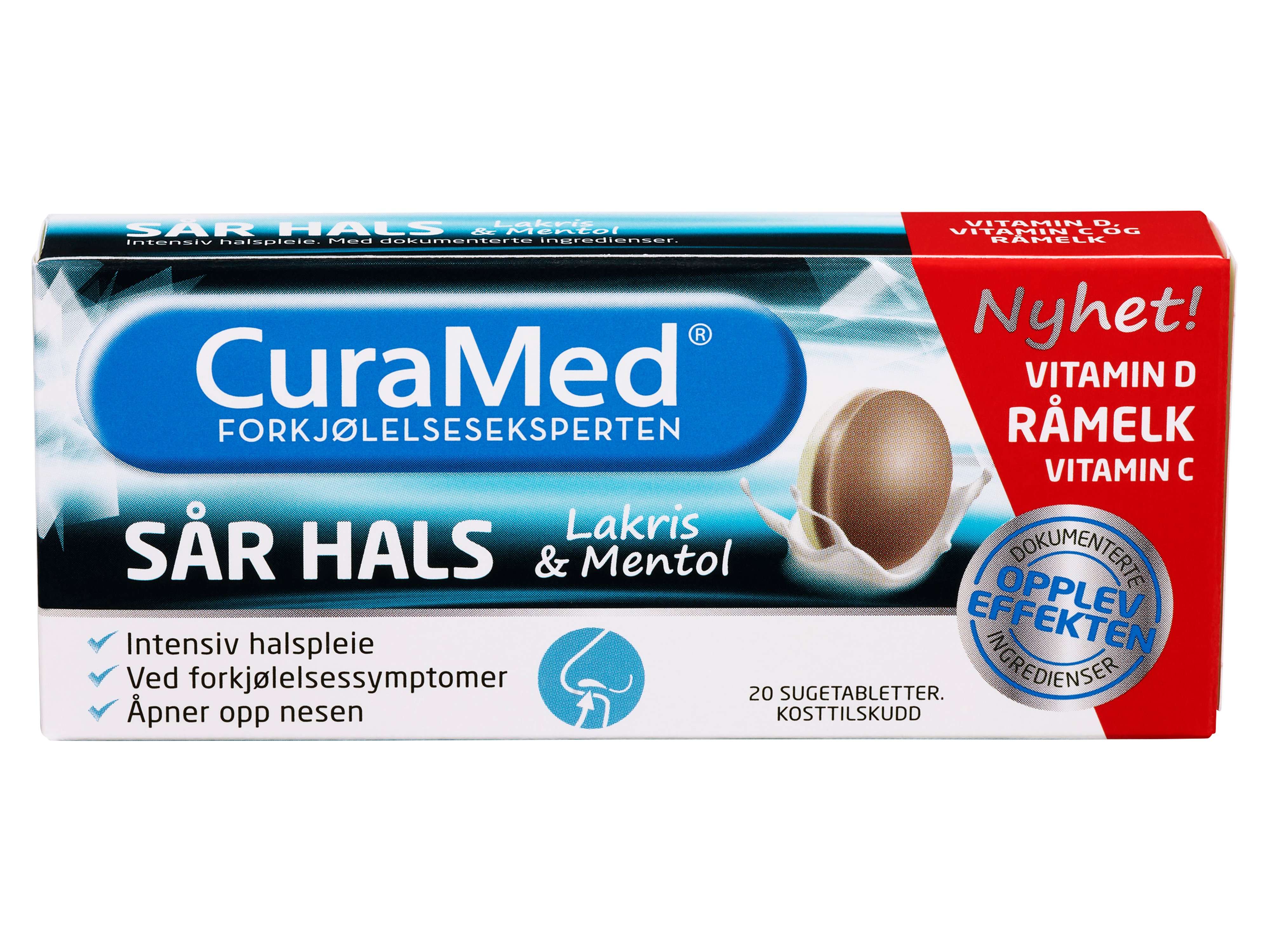 Curamed Sår Hals Mentol & Lakris, 20 stk