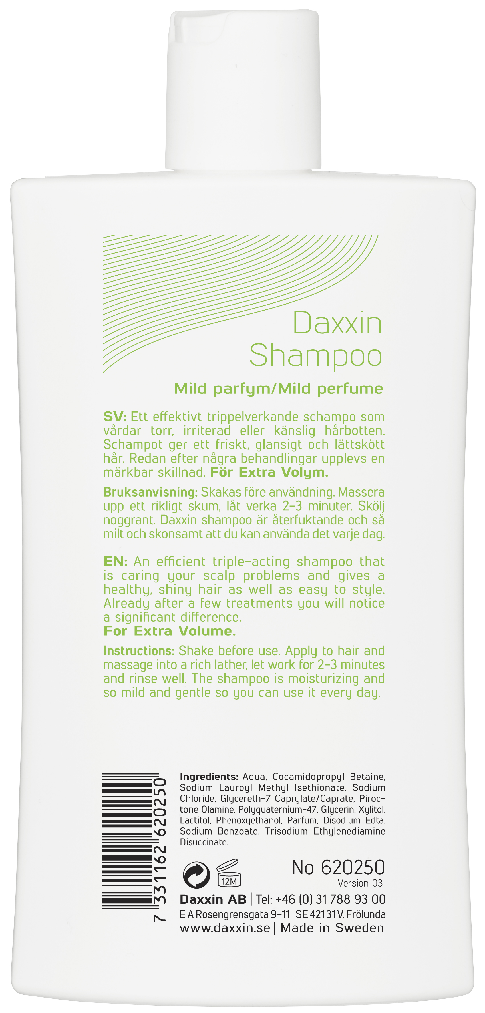 Nonsens lommetørklæde brochure Daxxin Daxxin Shampoo Extra Volume, Flaske 250ml - Hårpleie - Farmasiet.no