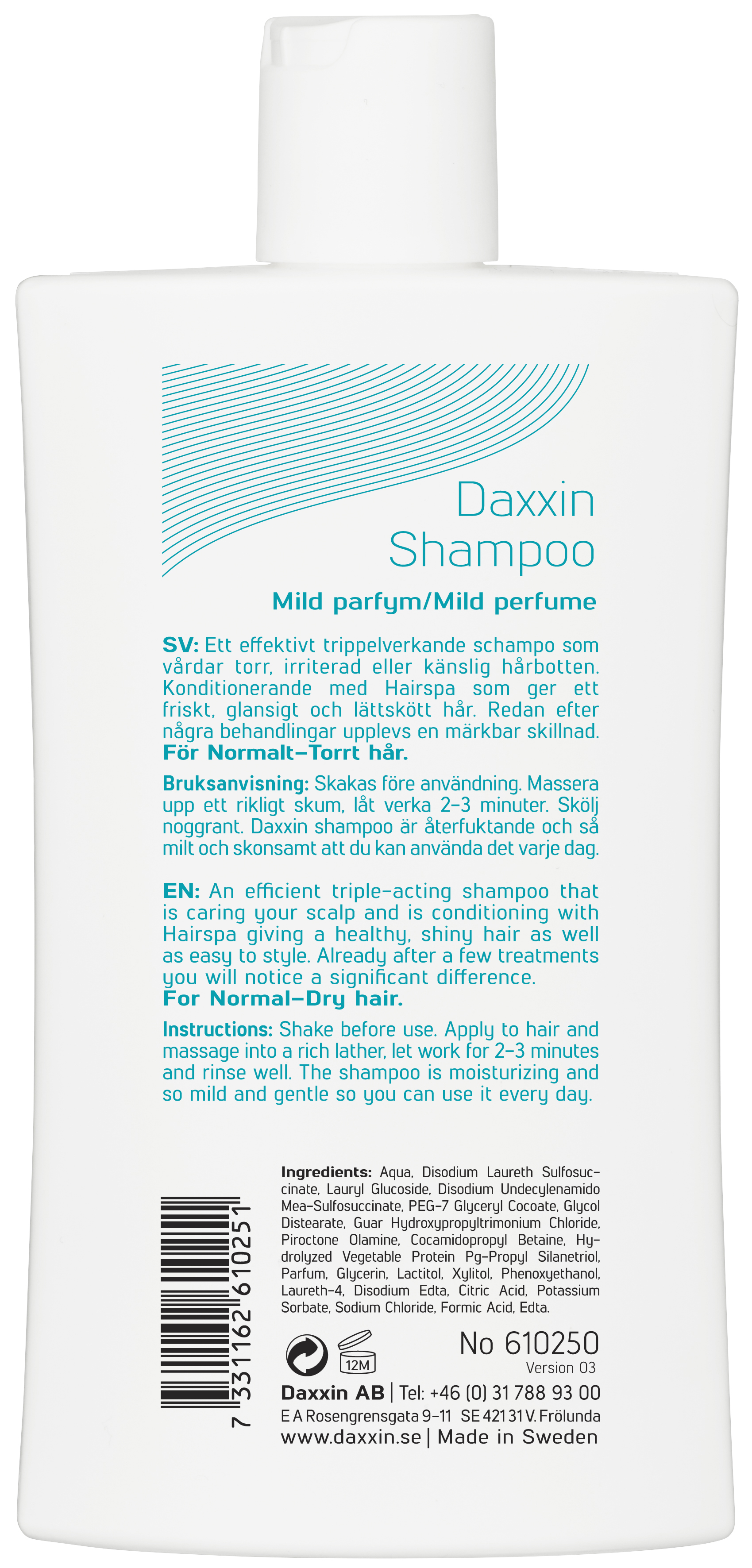 Daxxin Shampoo Normal-Dry Hair, Flaske 250ml Hårpleie - Farmasiet.no