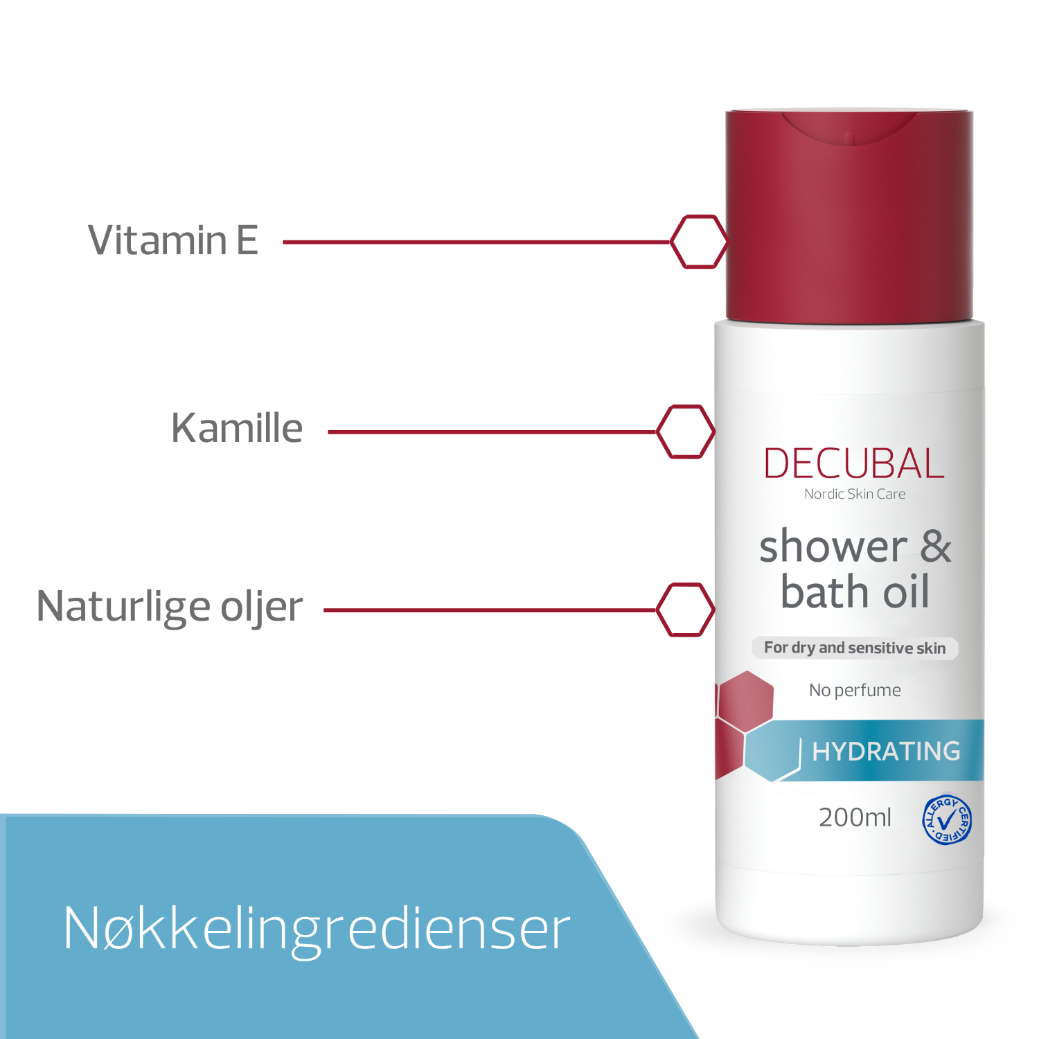 Decubal Shower & Bath Oil, 200 ml