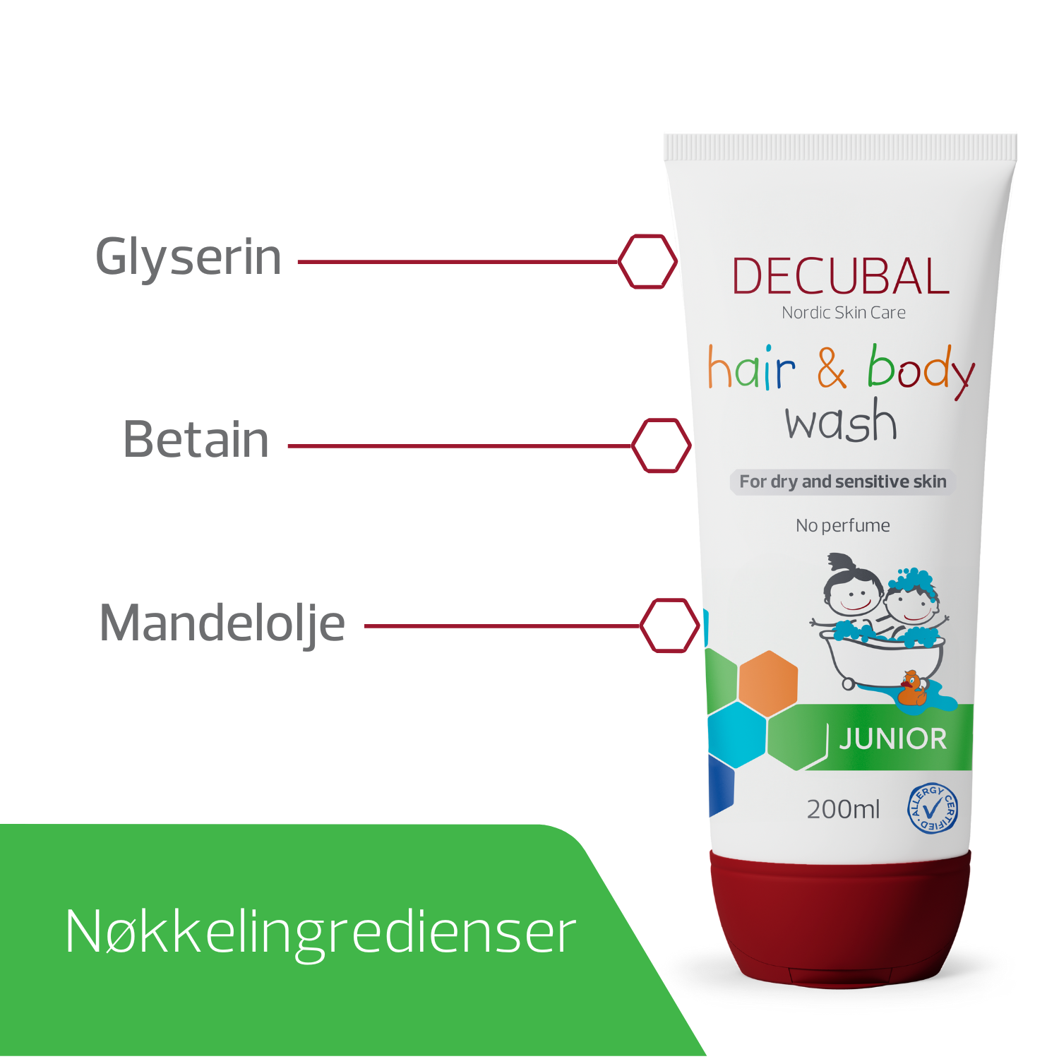 Decubal Junior Hair & Body Wash, 200 ml