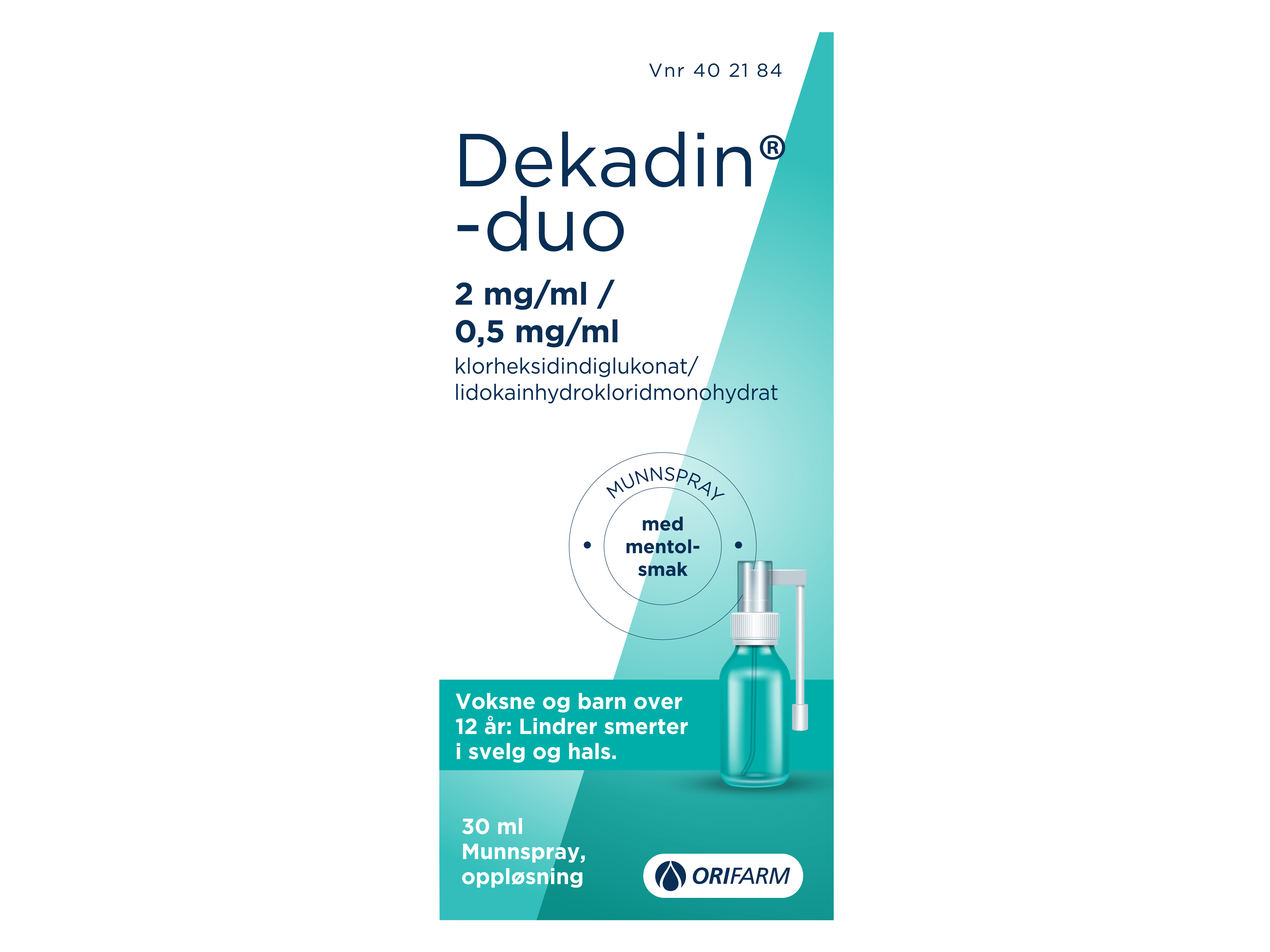 Dekadin-duo Munnspray 2mg/ml/0,5mg/ml mentol, 30 ml