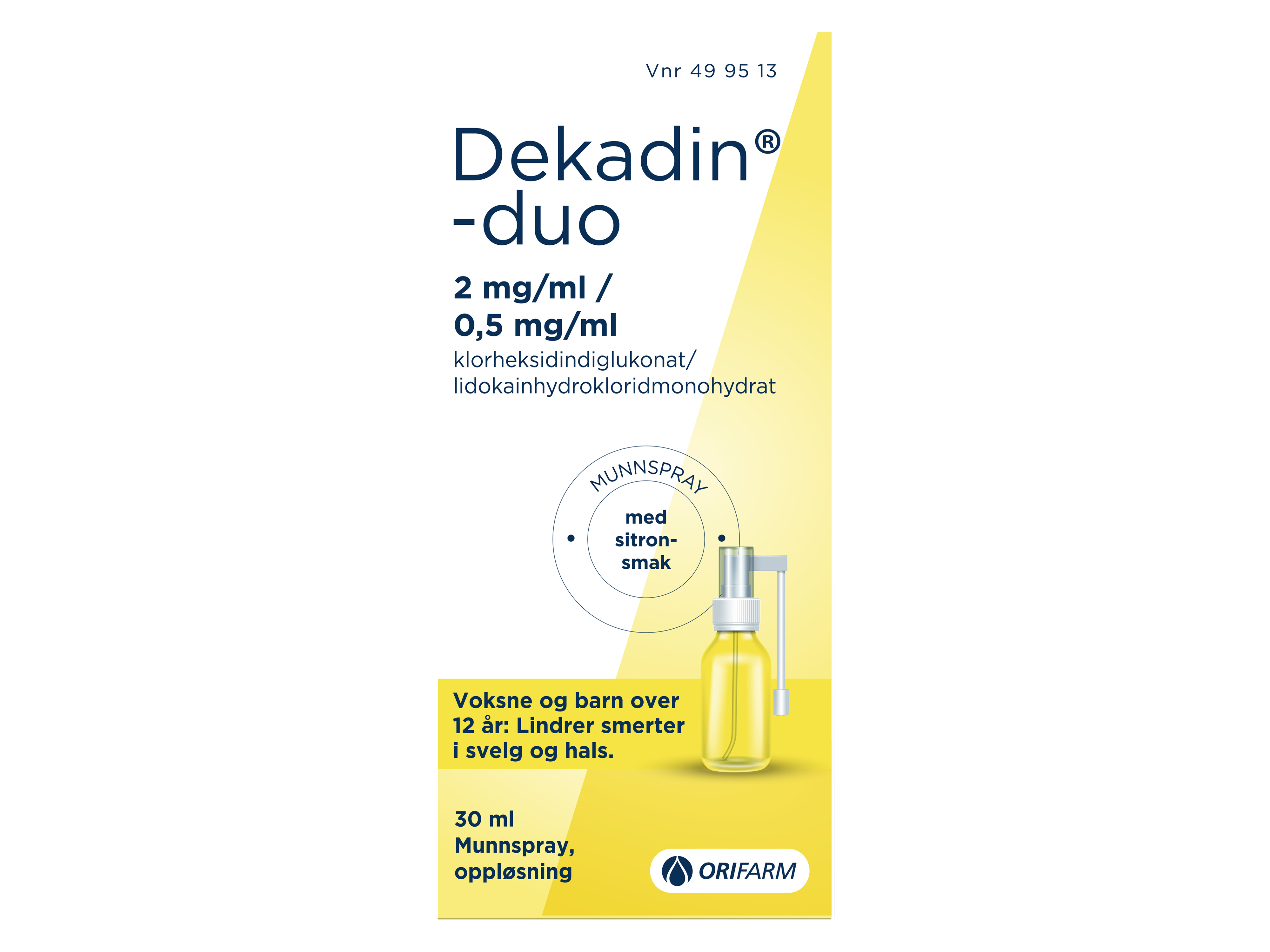 Dekadin-duo Munnspray 2mg/ml/0,5mg/ml sitron, 30 ml.