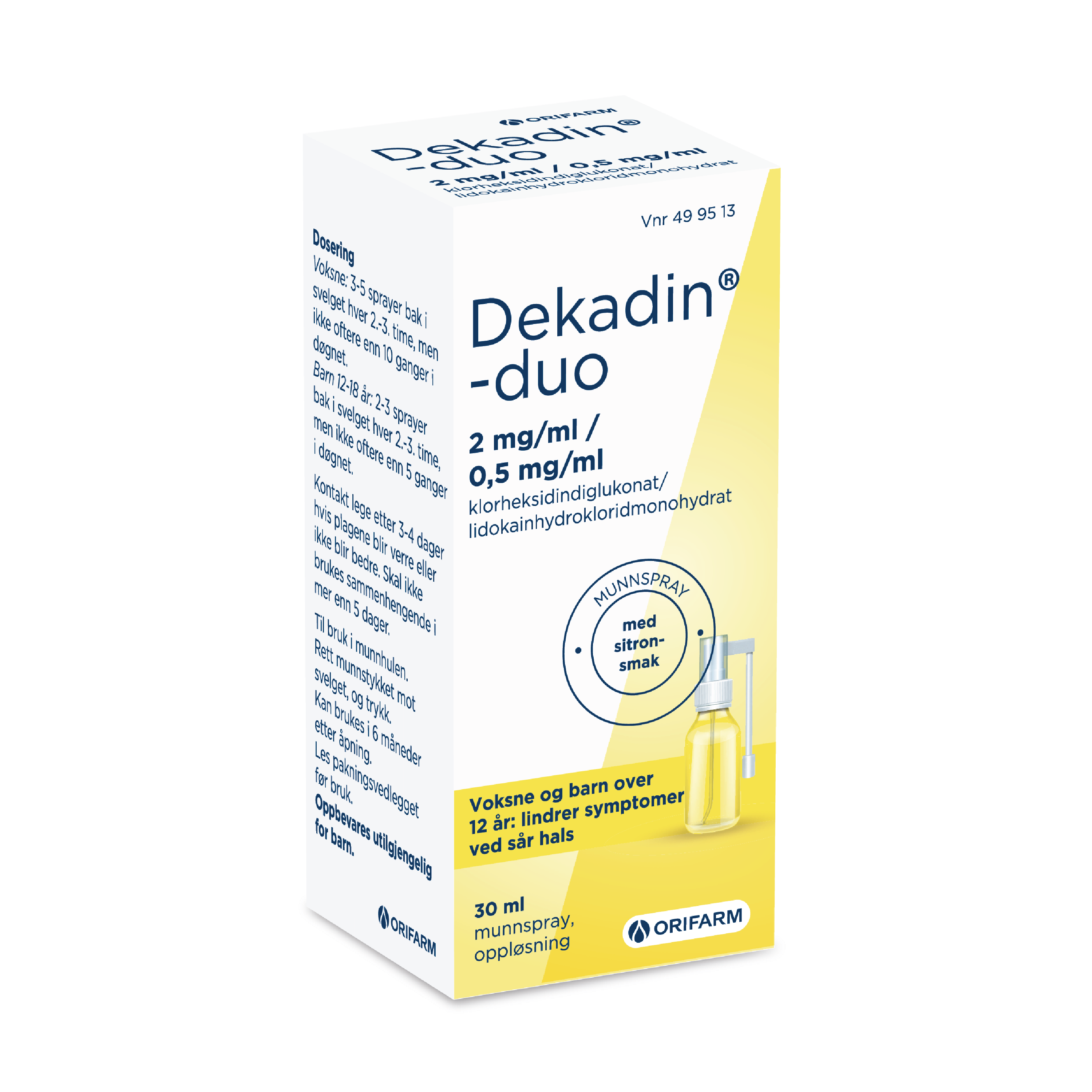 Dekadin-duo Munnspray 2mg/ml/0,5mg/ml sitron, 30 ml