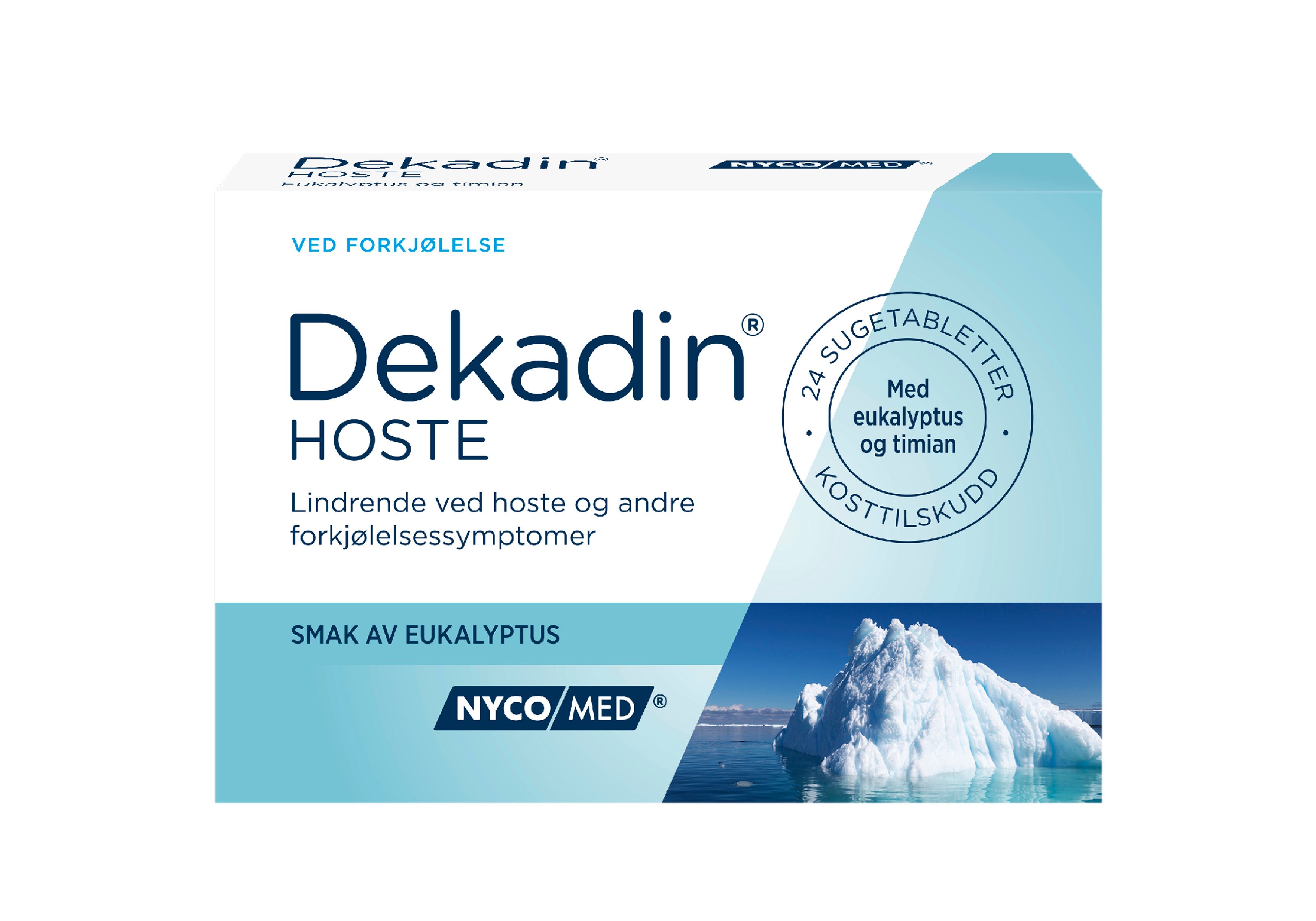 Dekadin Hoste eukalyptus og timian, 24 stk. på brett