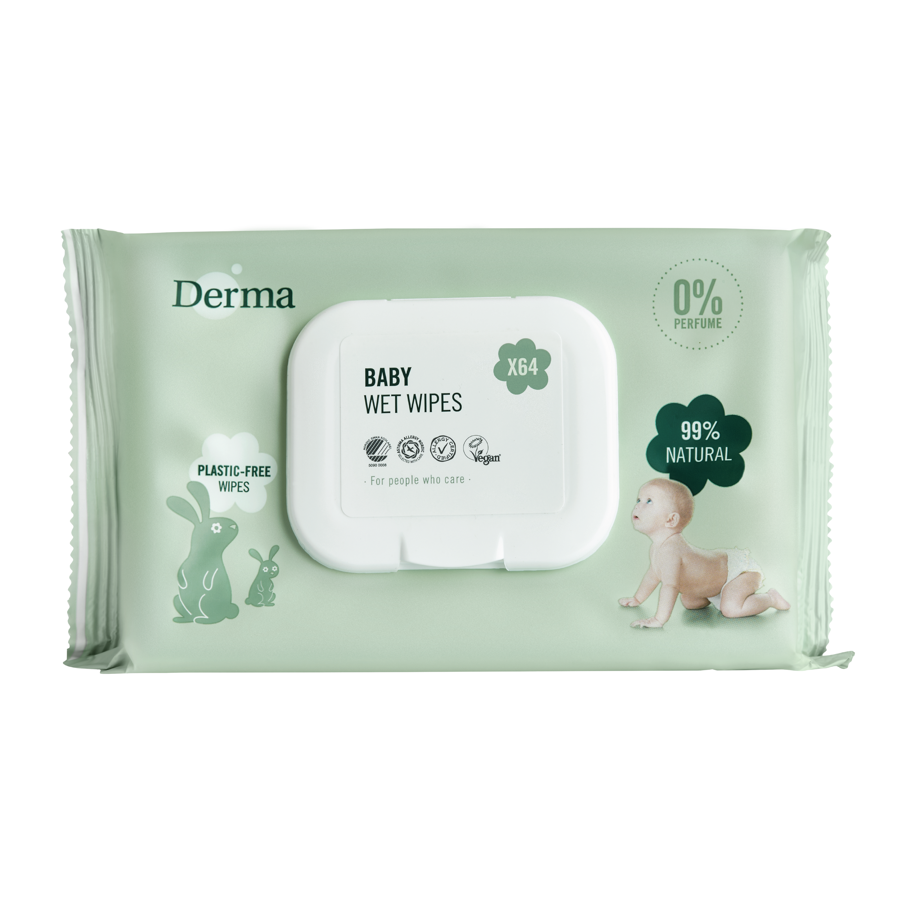 Derma Baby Wipes, 64 stk.