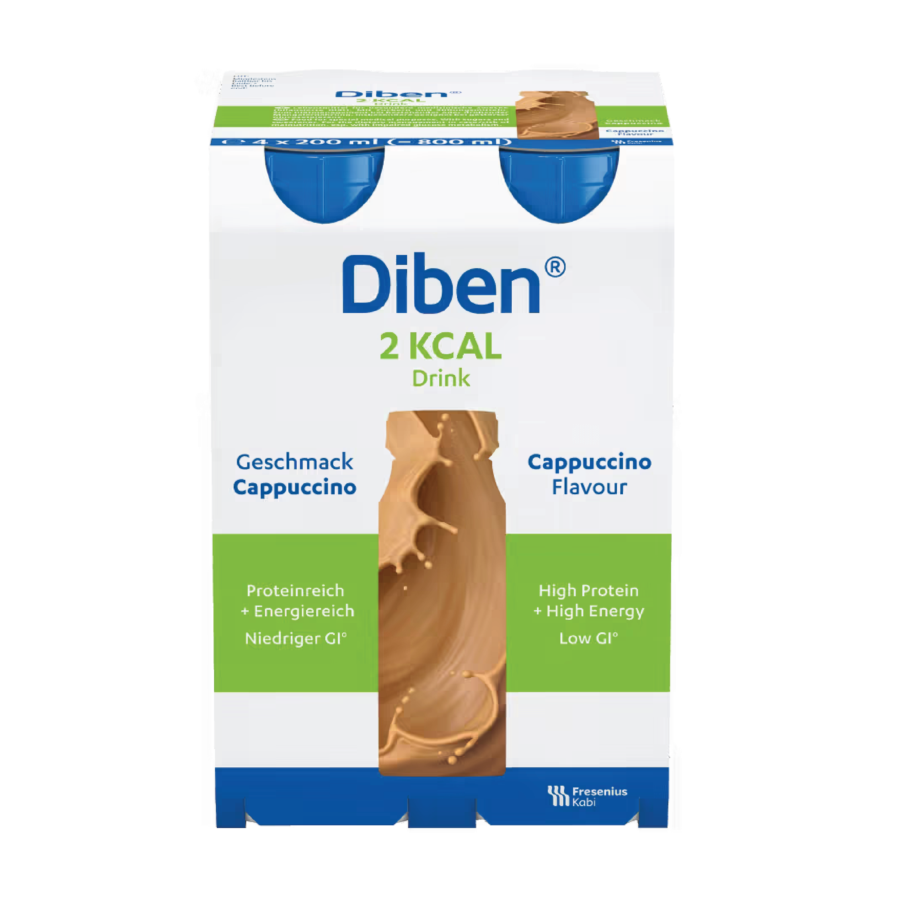 Diben 2kcal Drink næringsdrikk, Cappuccino, 4x200 ml
