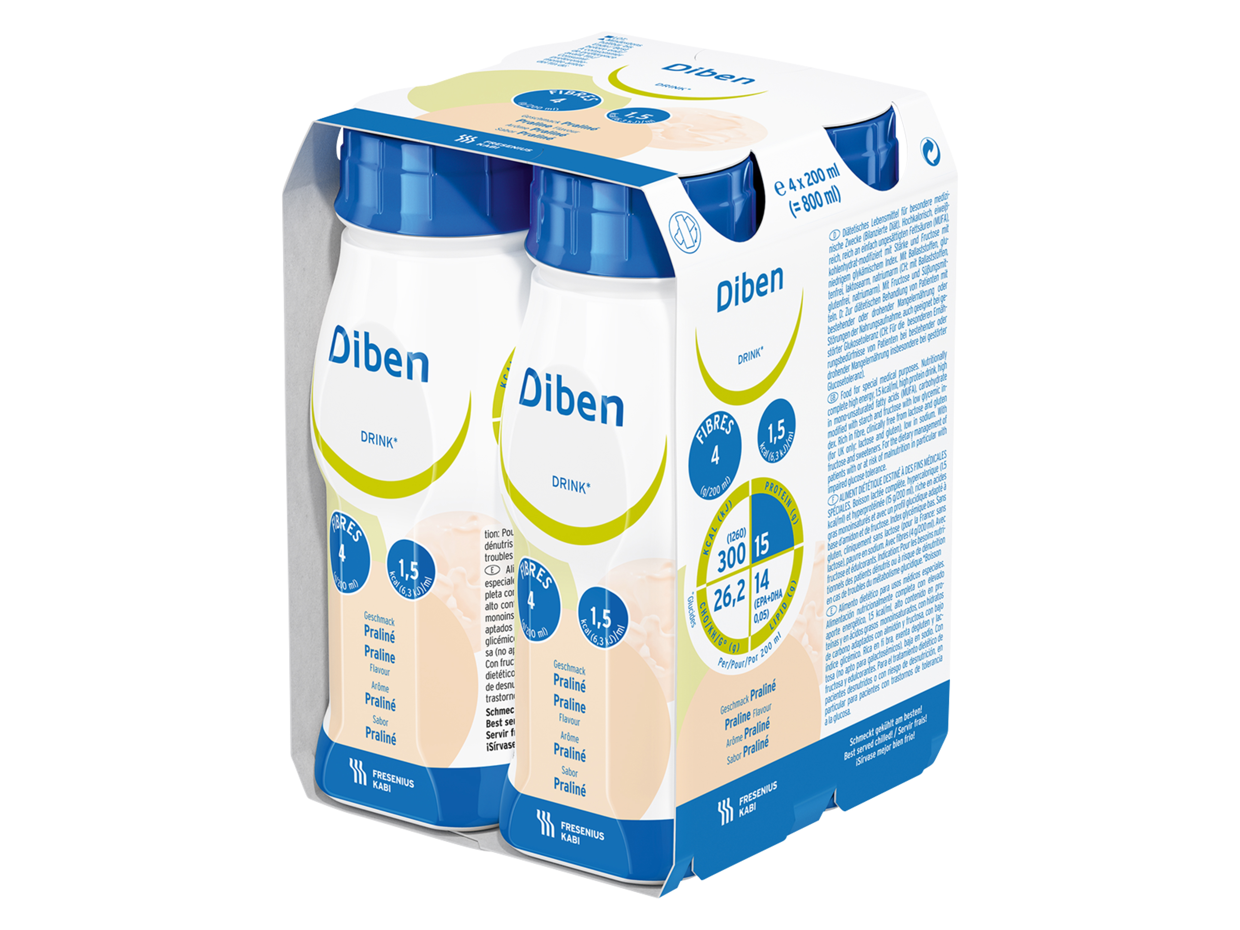 Diben Drink Nougat, Nougat, 4 x 200 ml