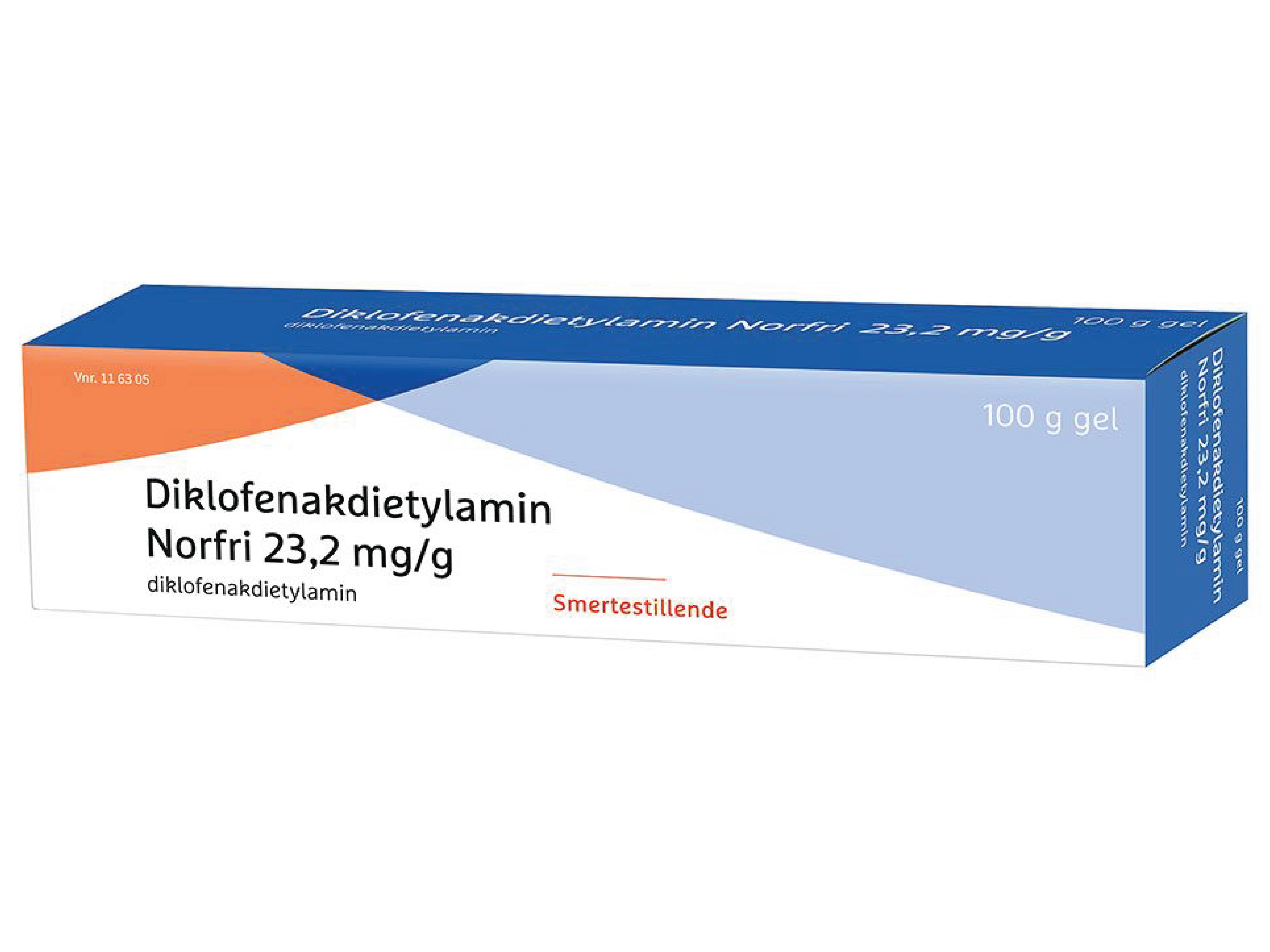 Diklofenakdietylamin Norfri 23,2 mg/g gel, 100 gram