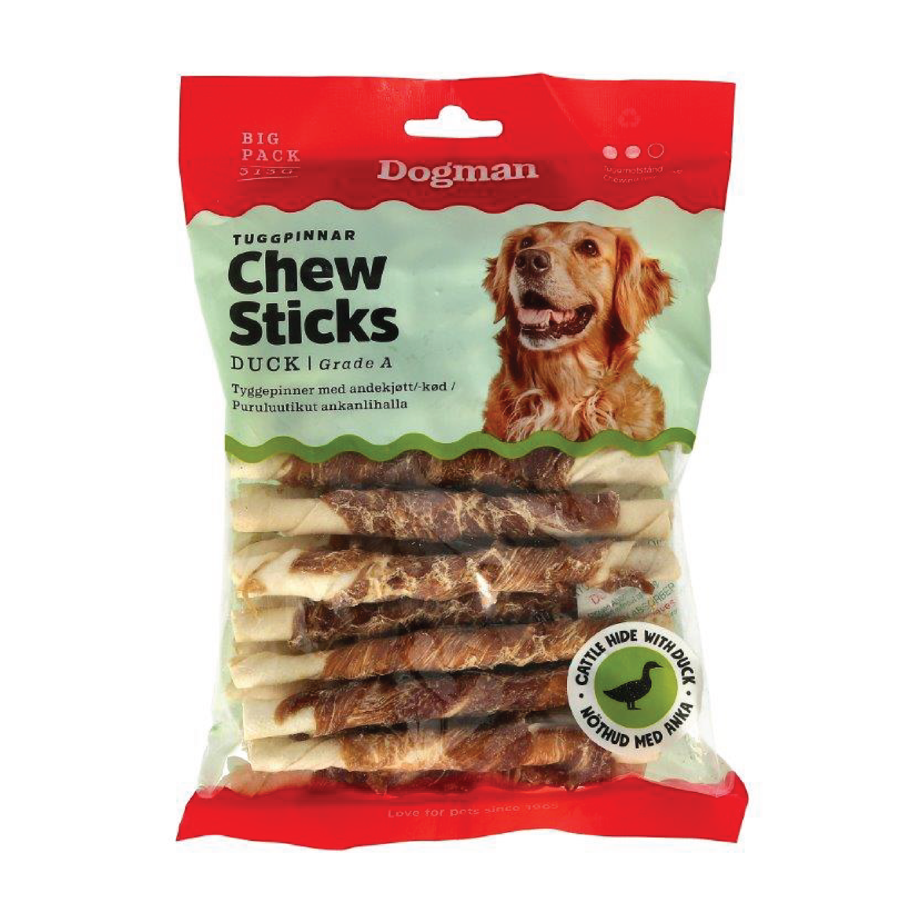 Dogman Tyggepinner m/and, 313 g