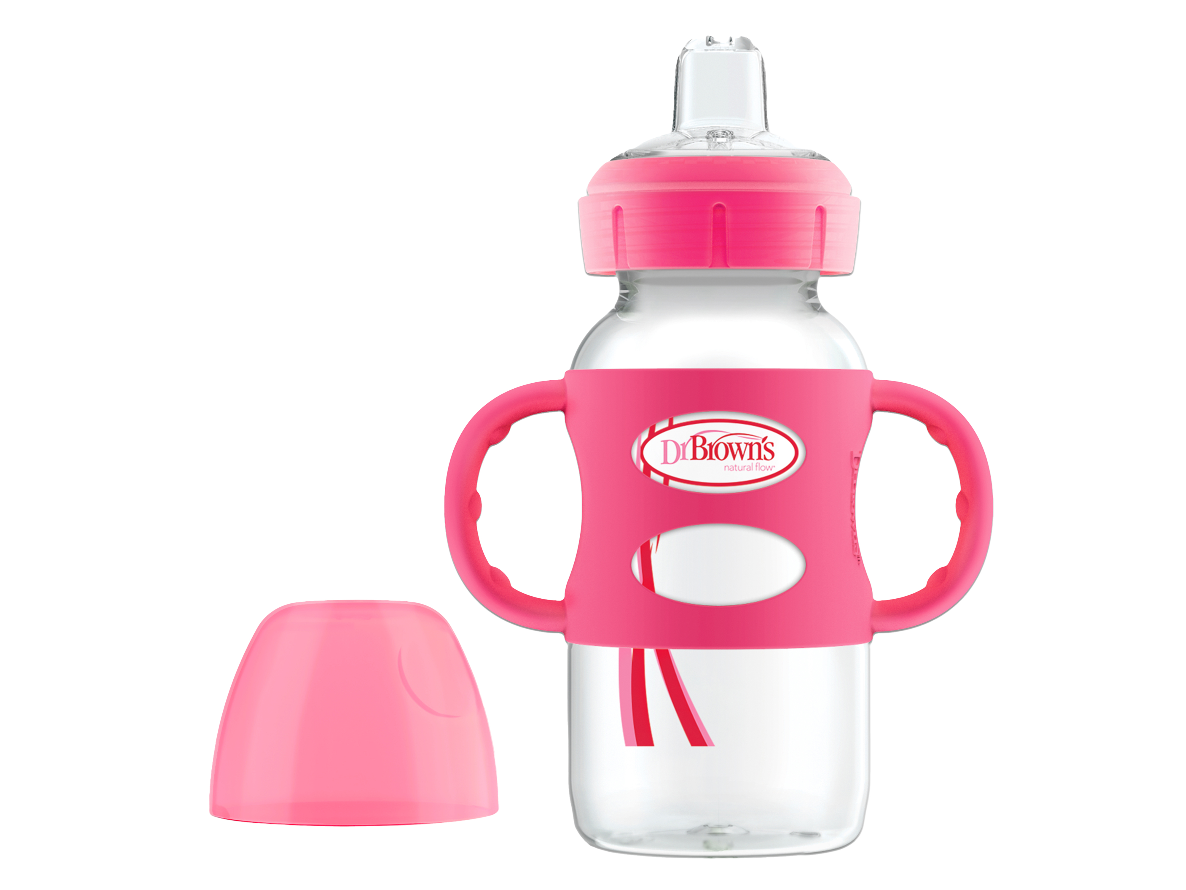 Dr. Brown's Sippy Spout Bottle Pink, 6 mnd+, rosa, 270 ml
