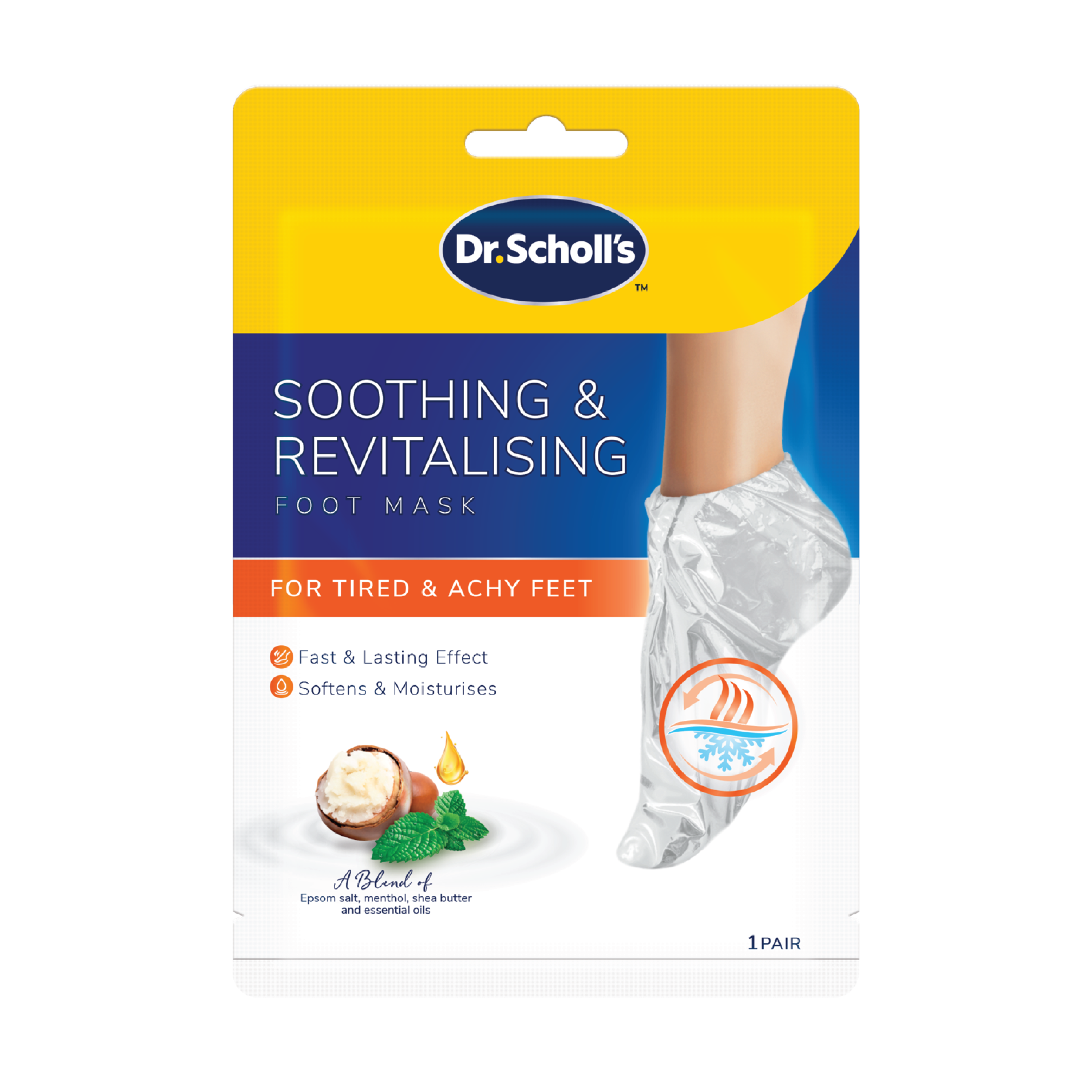 Dr. Scholl´s Soothing & Revitalising Foot Mask, 1 par