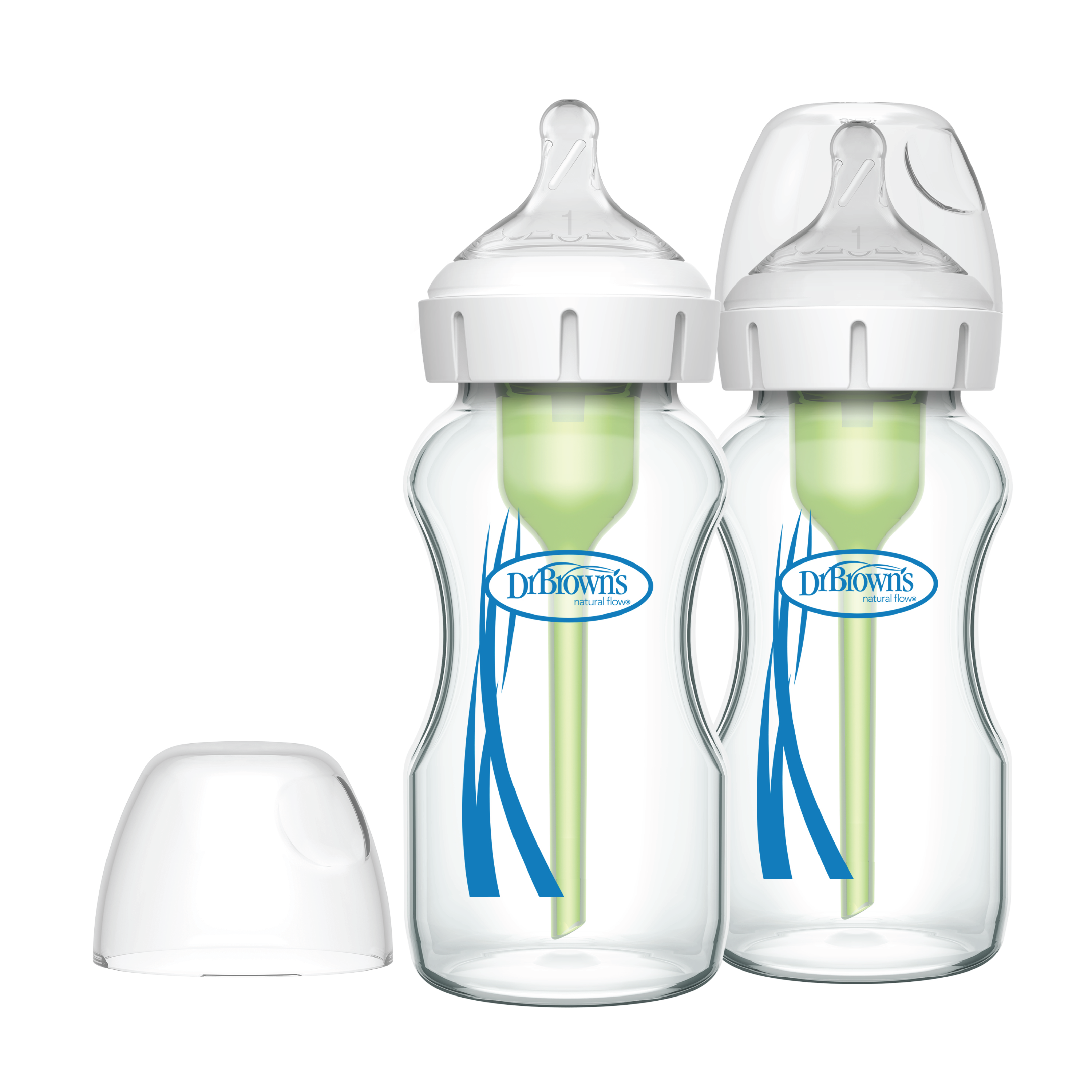 Dr. Brown's Antikolikk Wideneck Tåteflaske Glass, 2 x 270 ml