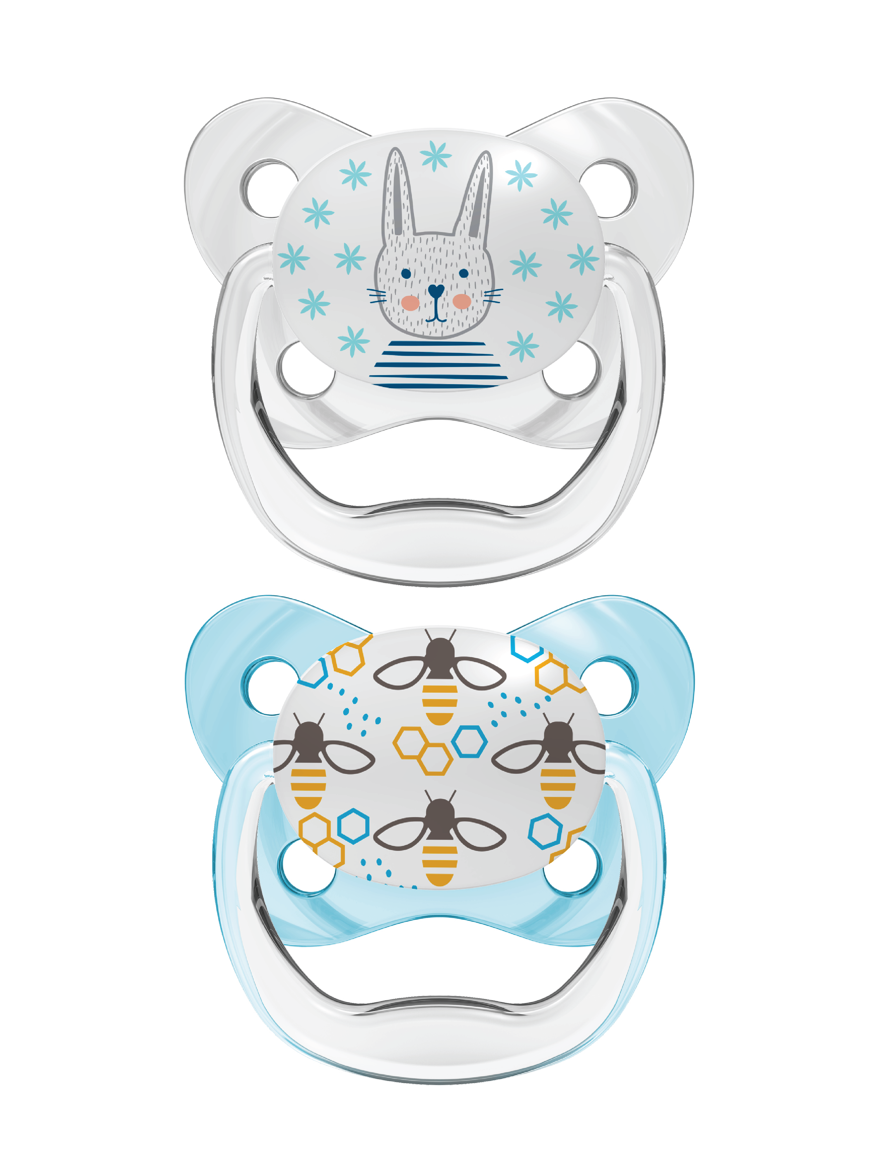 Dr. Brown's PreVent Butterfly Narresmokk, 0–6 mnd, blå/hvit, 2 stk.