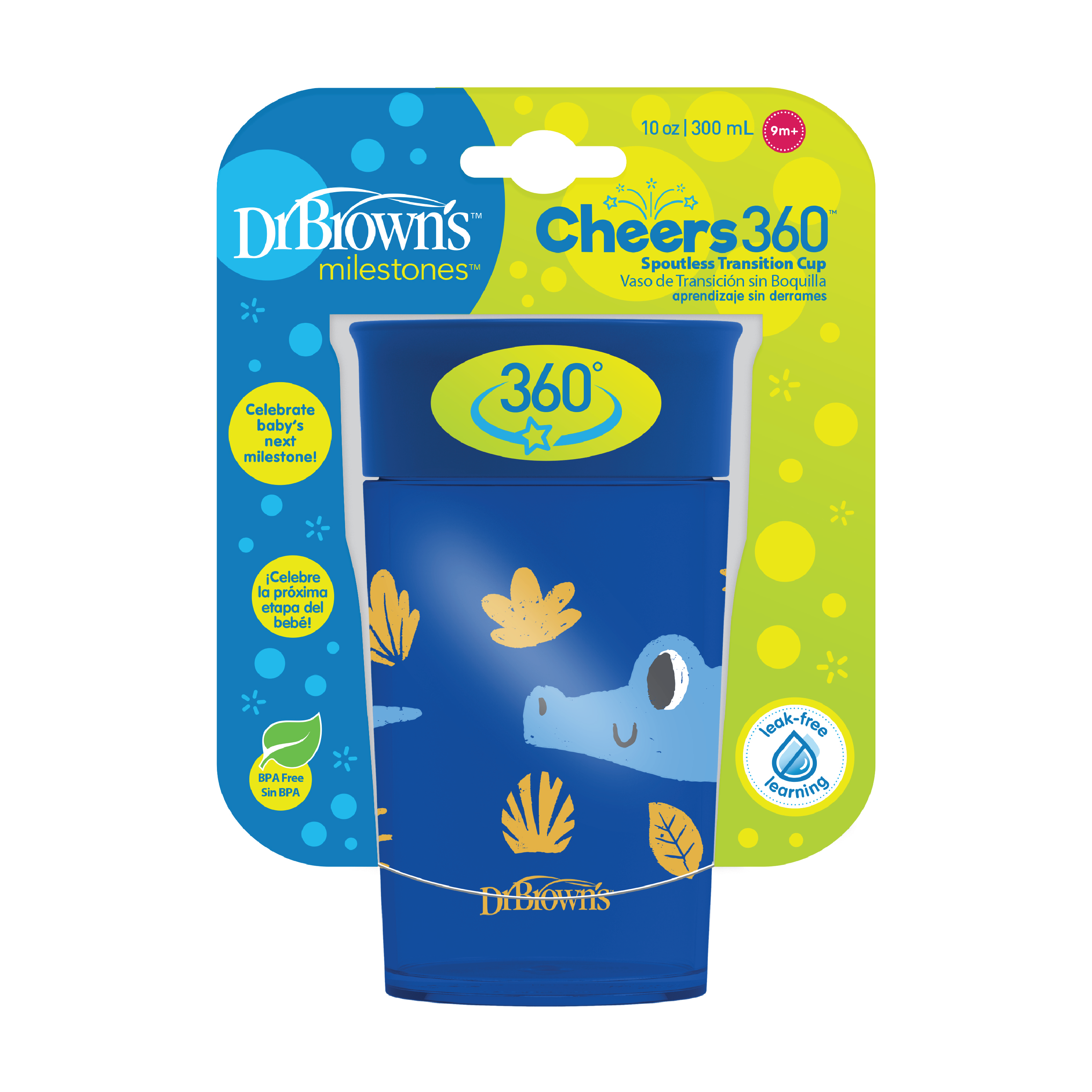 Dr. Brown's Smooth Wall Cheers 360 Cup, Blå, 300 ml