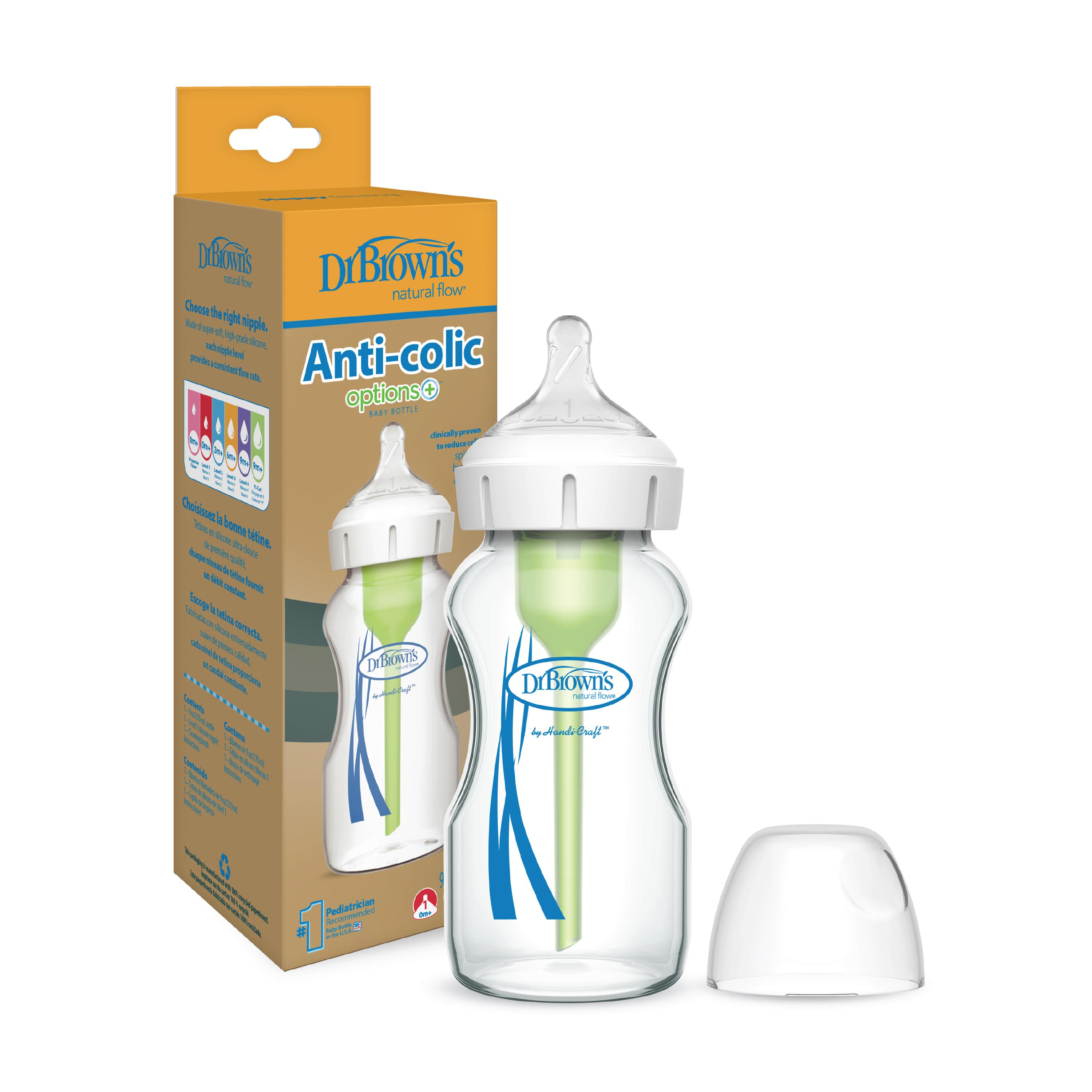 Antikolikk Wideneck Tåteflaske Glass, 270 ml