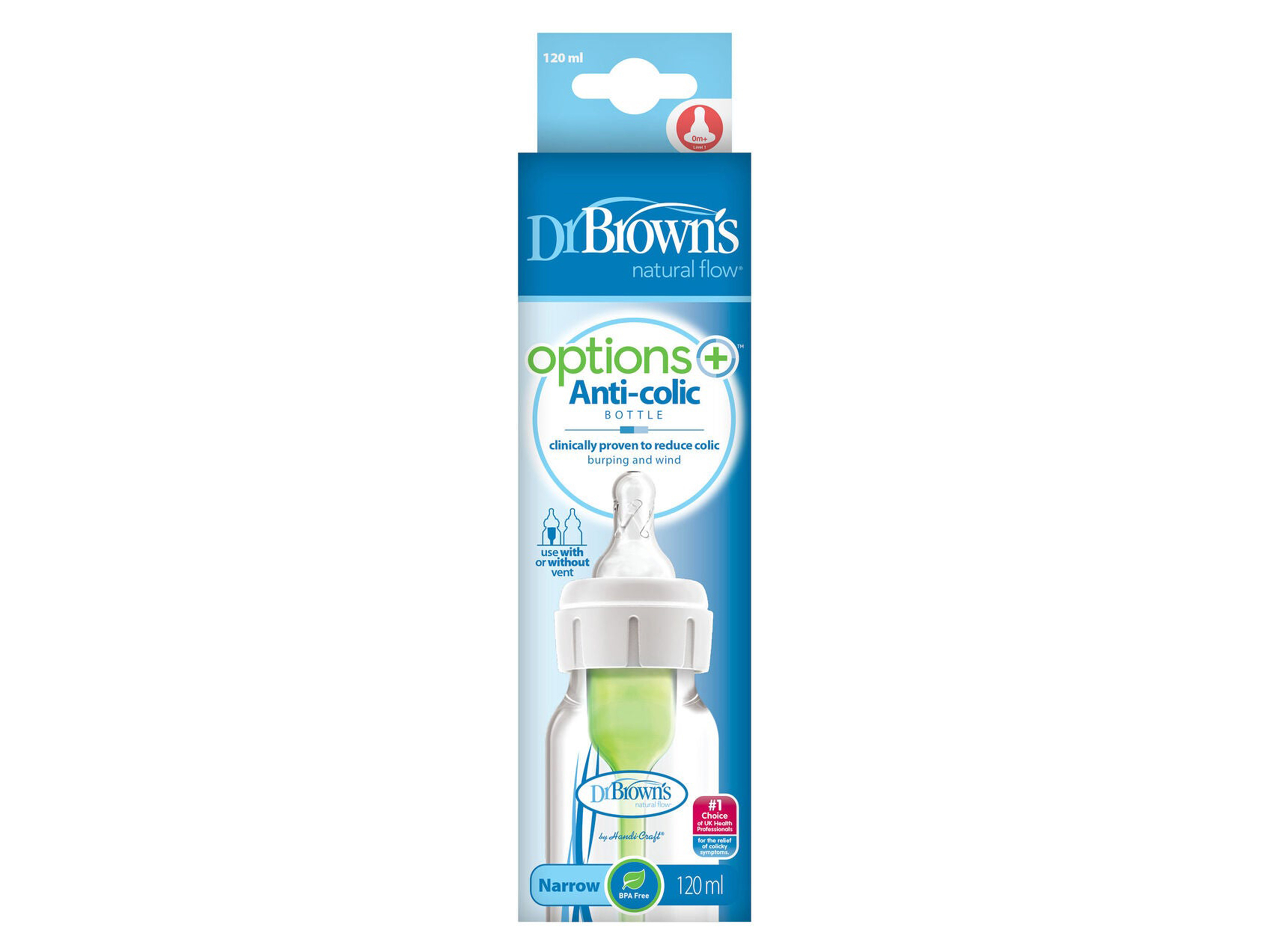 Dr. Brown's Options+ Anti-Colic Narrow Tåteflaske, 120 ml