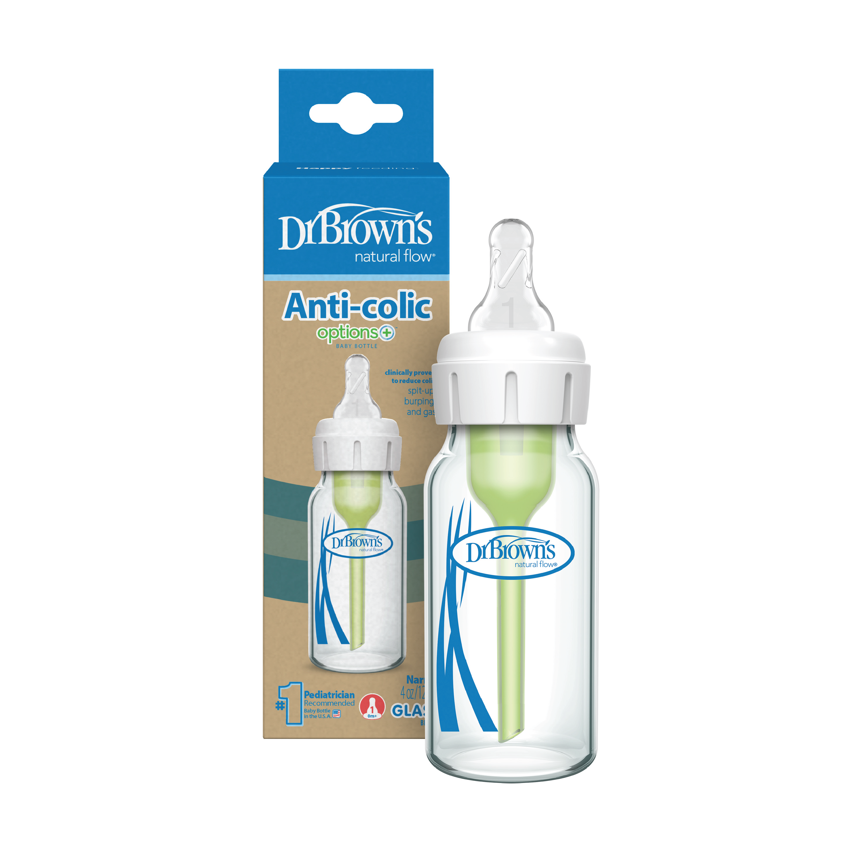 Dr. Brown's Options+ Anti-Colic Narrow Tåteflaske, 120 ml