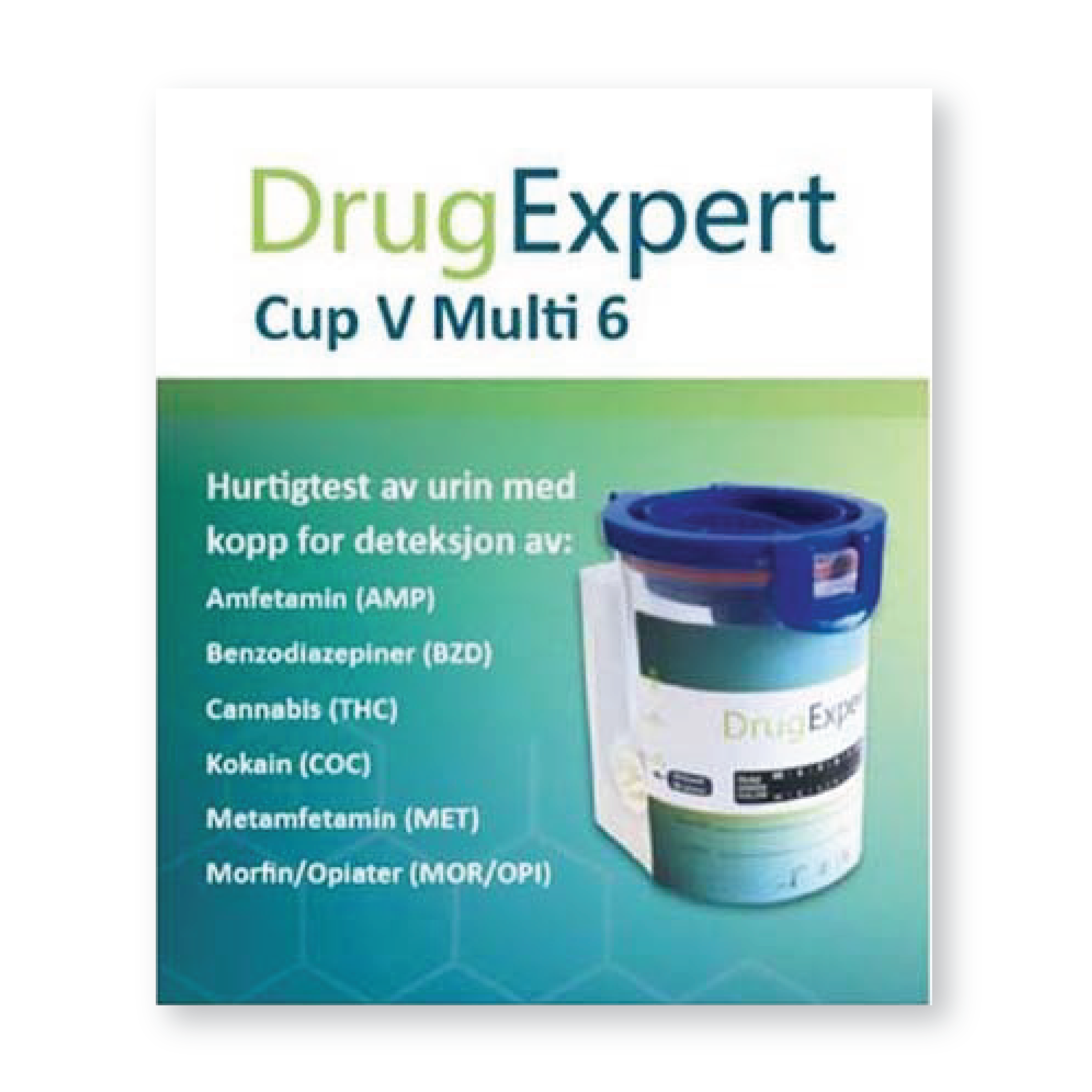 DrugExpert Narkotikatest Cup V Multi 6, 1 stk.