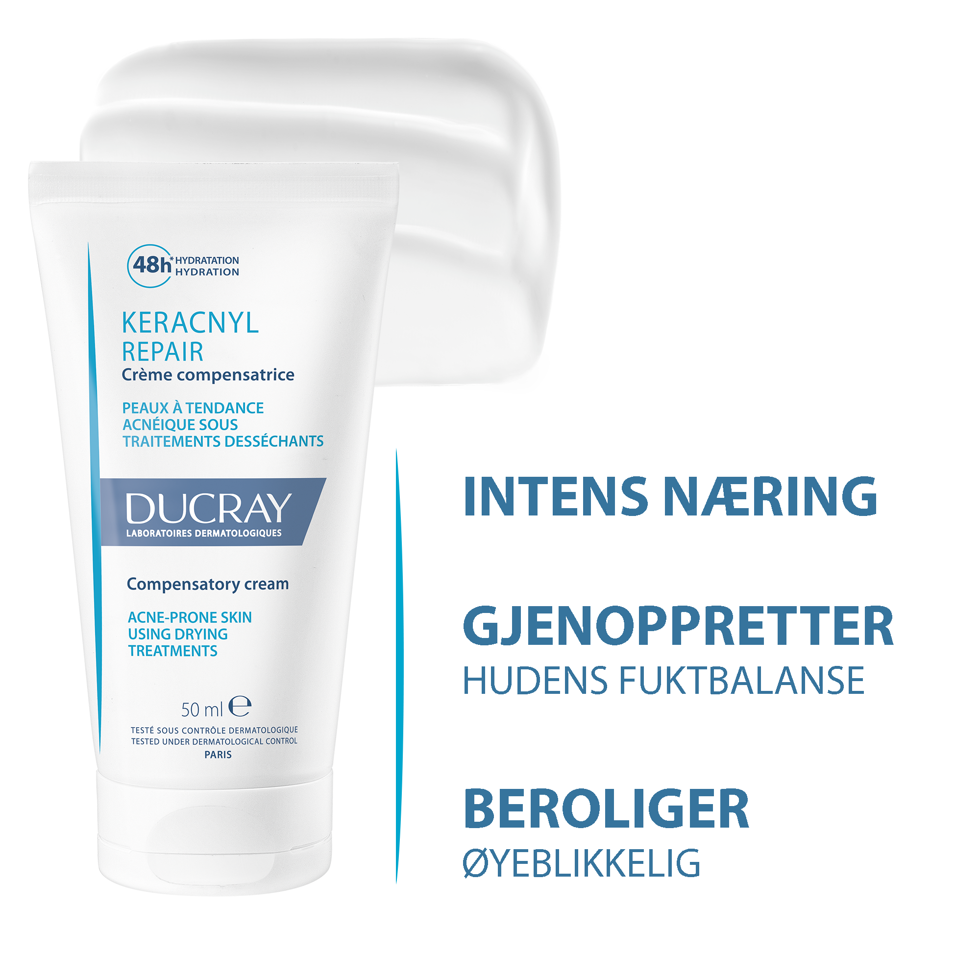 Ducray Keracnyl Compensatory Repair Cream, 50 ml