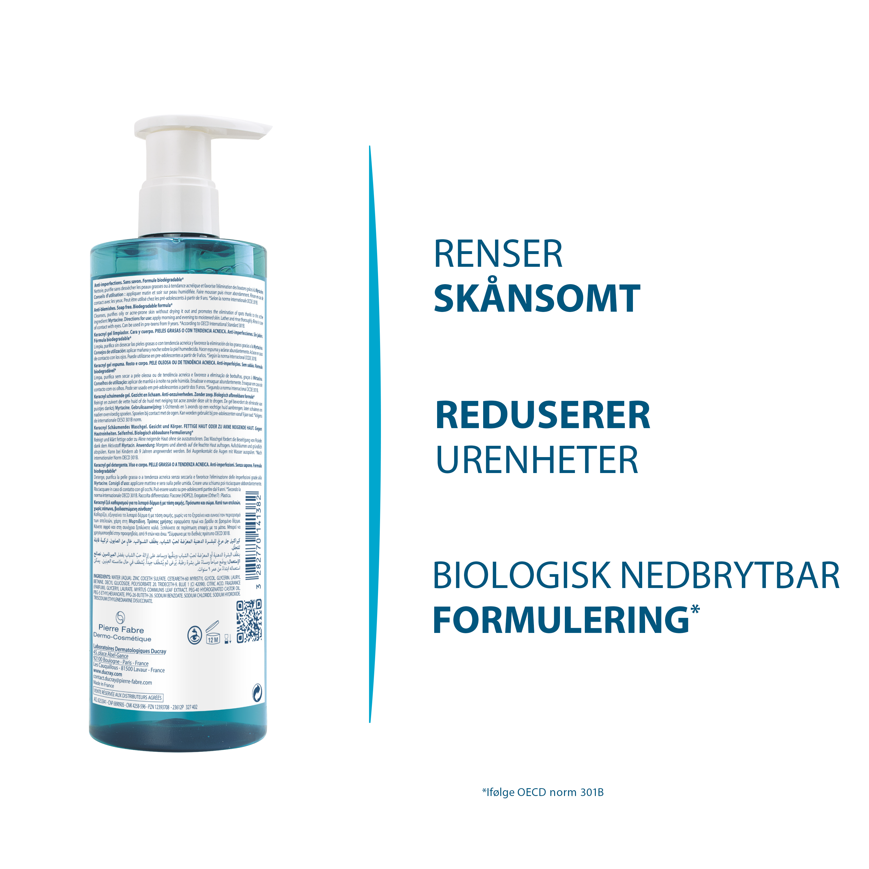 Ducray Keracnyl Foaming Gel, 400 ml