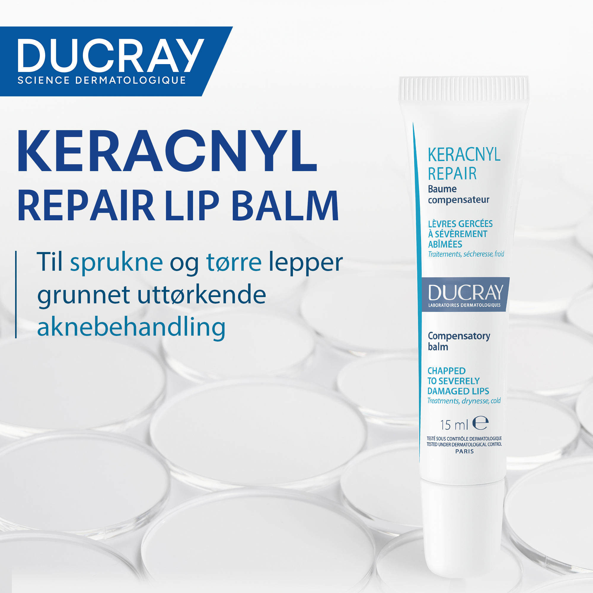 Ducray Keracnyl REPAIR Lip Balm, 15 ml