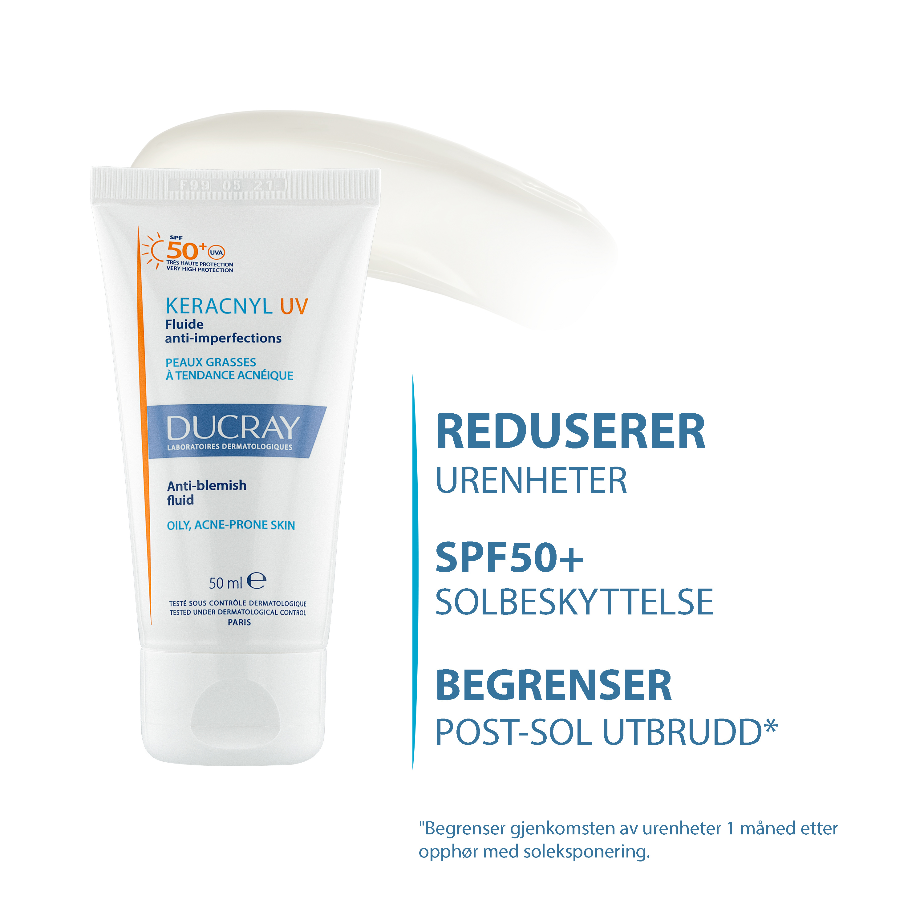 Ducray Keracnyl UV50 Fluid SPF50+, 50 ml