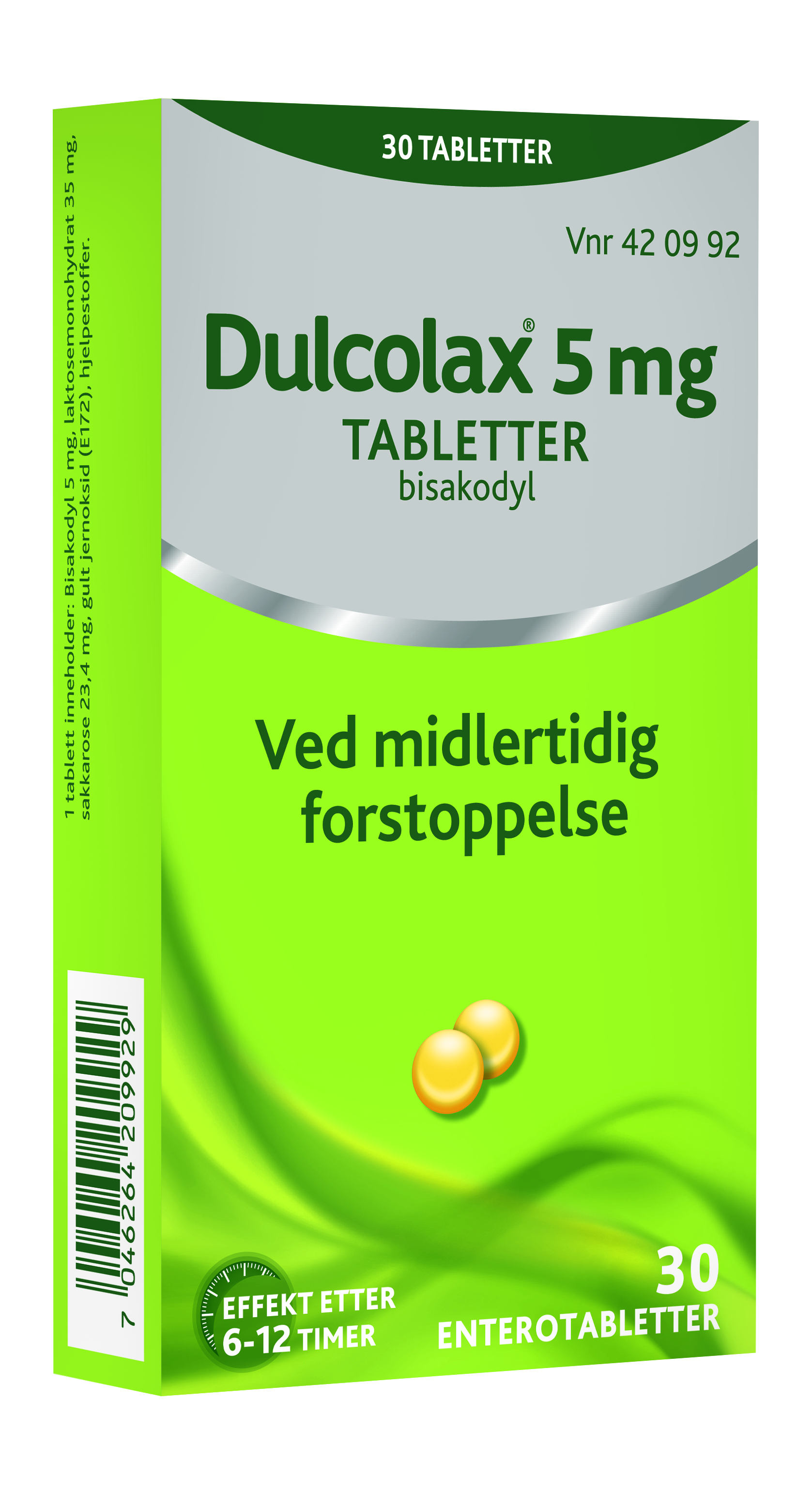 Dulcolax Enterotabletter 5mg, 30 stk. på brett