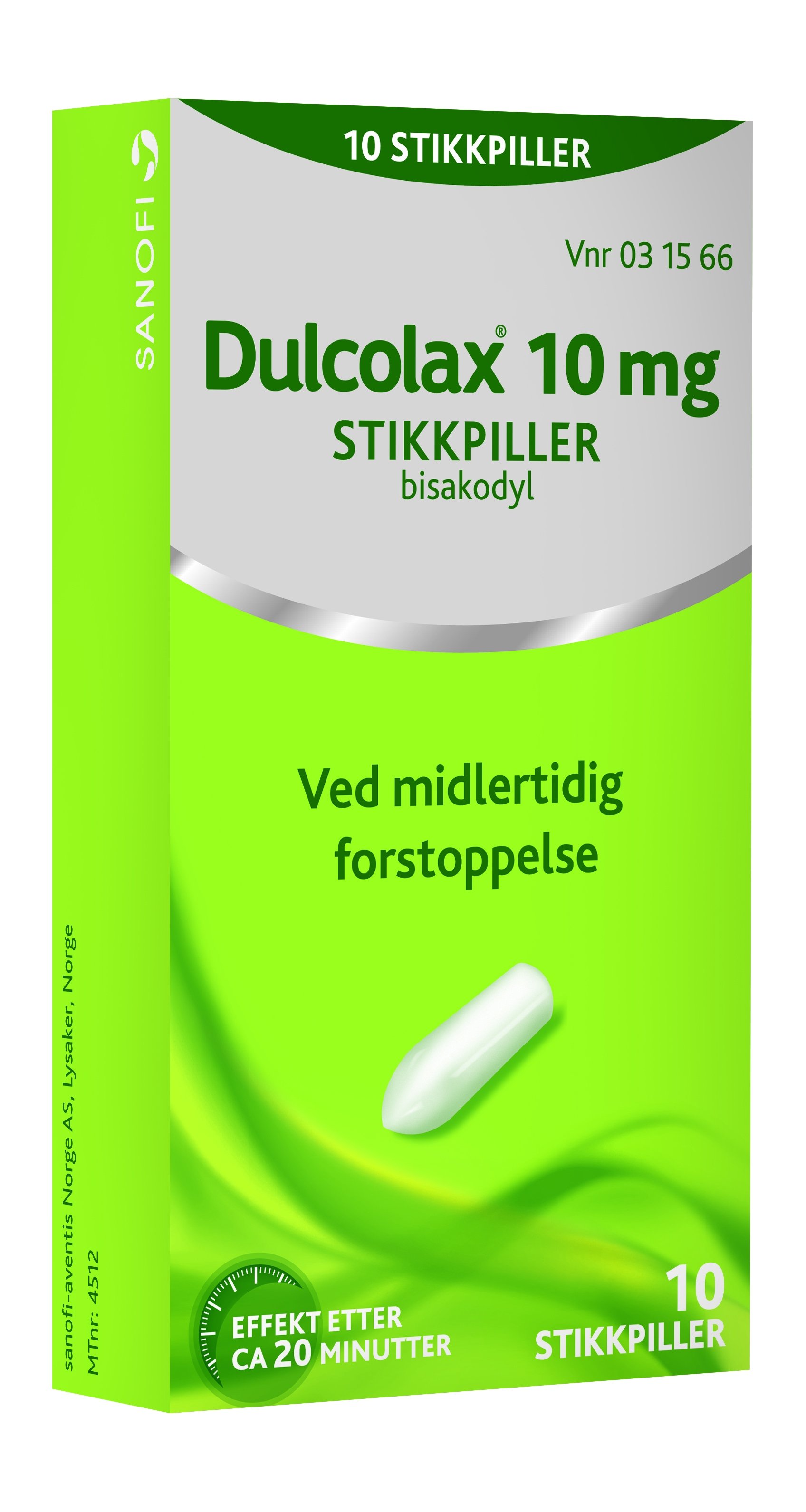 Dulcolax Stikkpiller 10mg, 10 stk.