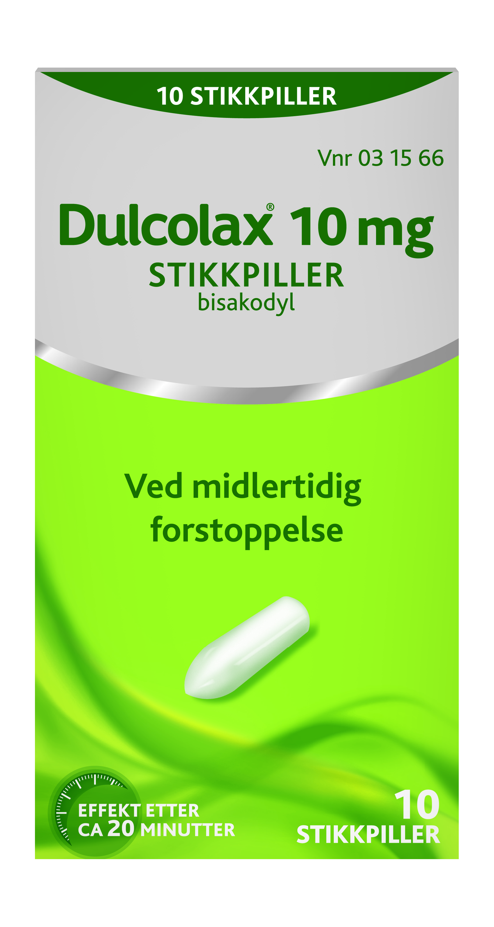 Dulcolax Stikkpiller 10mg, 10 stk.