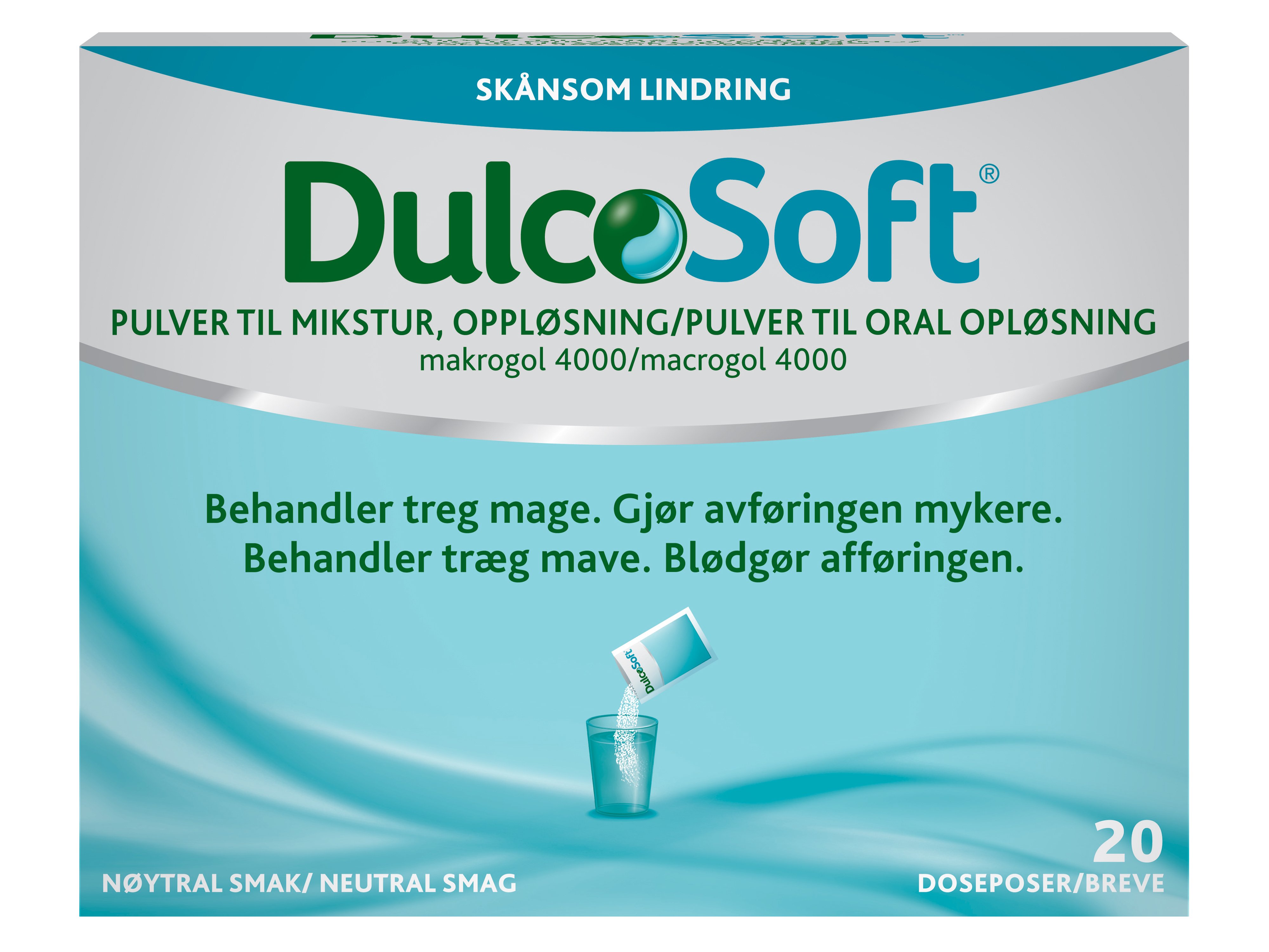 Dulcosoft Pulver til mikstur, 20 doseposer