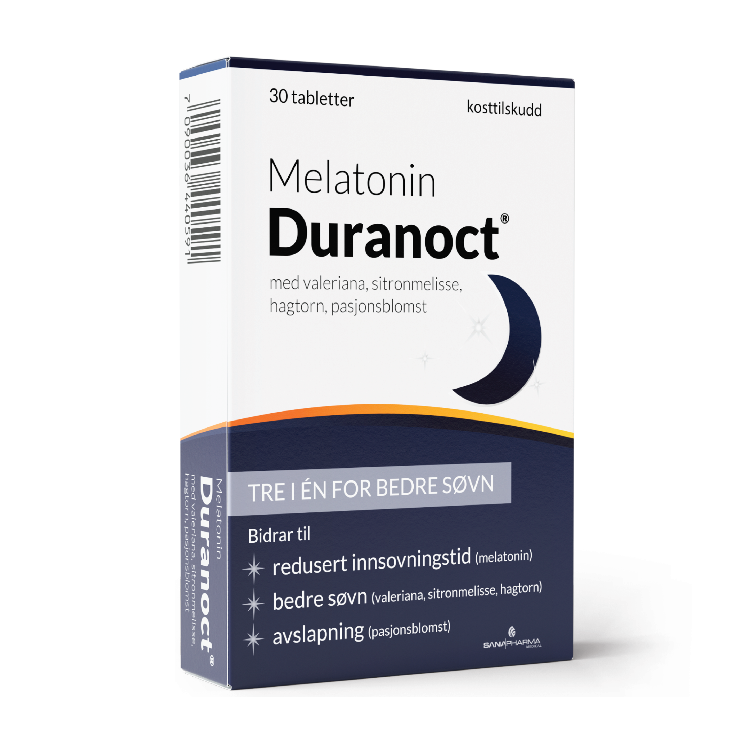 Duranoct Melatonin tabletter, 30 stk.