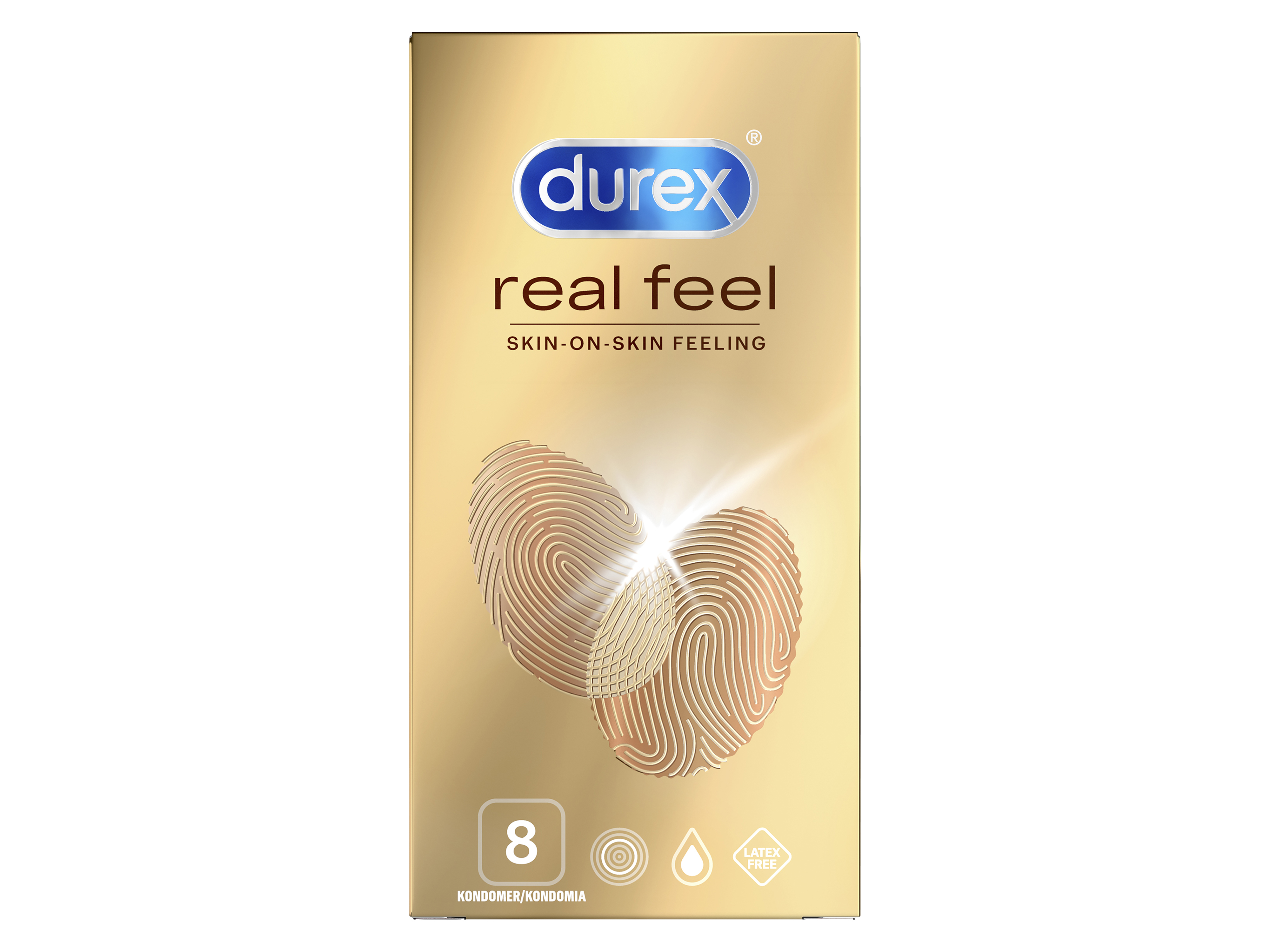 Durex real feel kondom, 8 stk