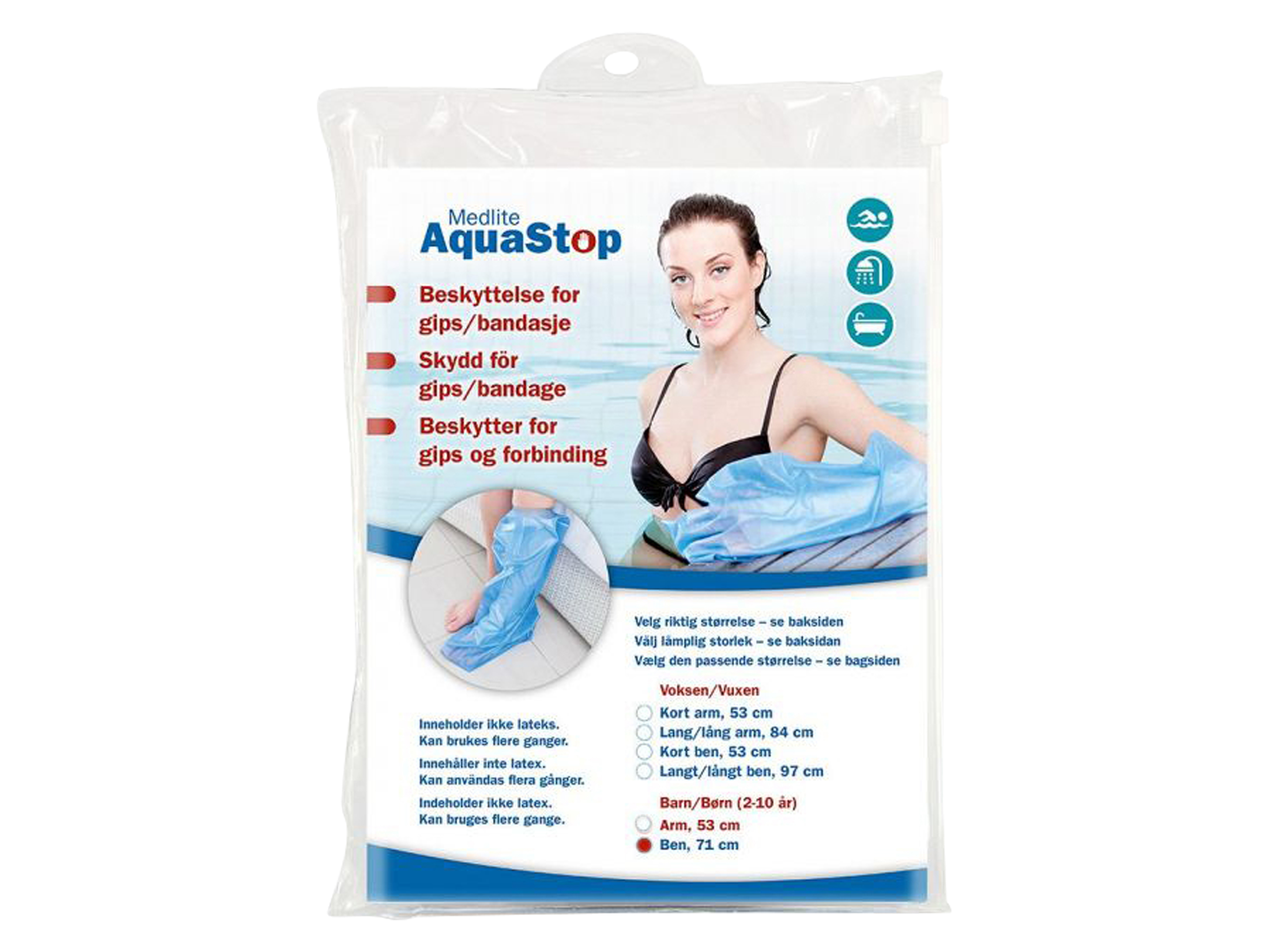 AquaStop Dusjbeskyttelse, Til barn, til ben, 1 stk.