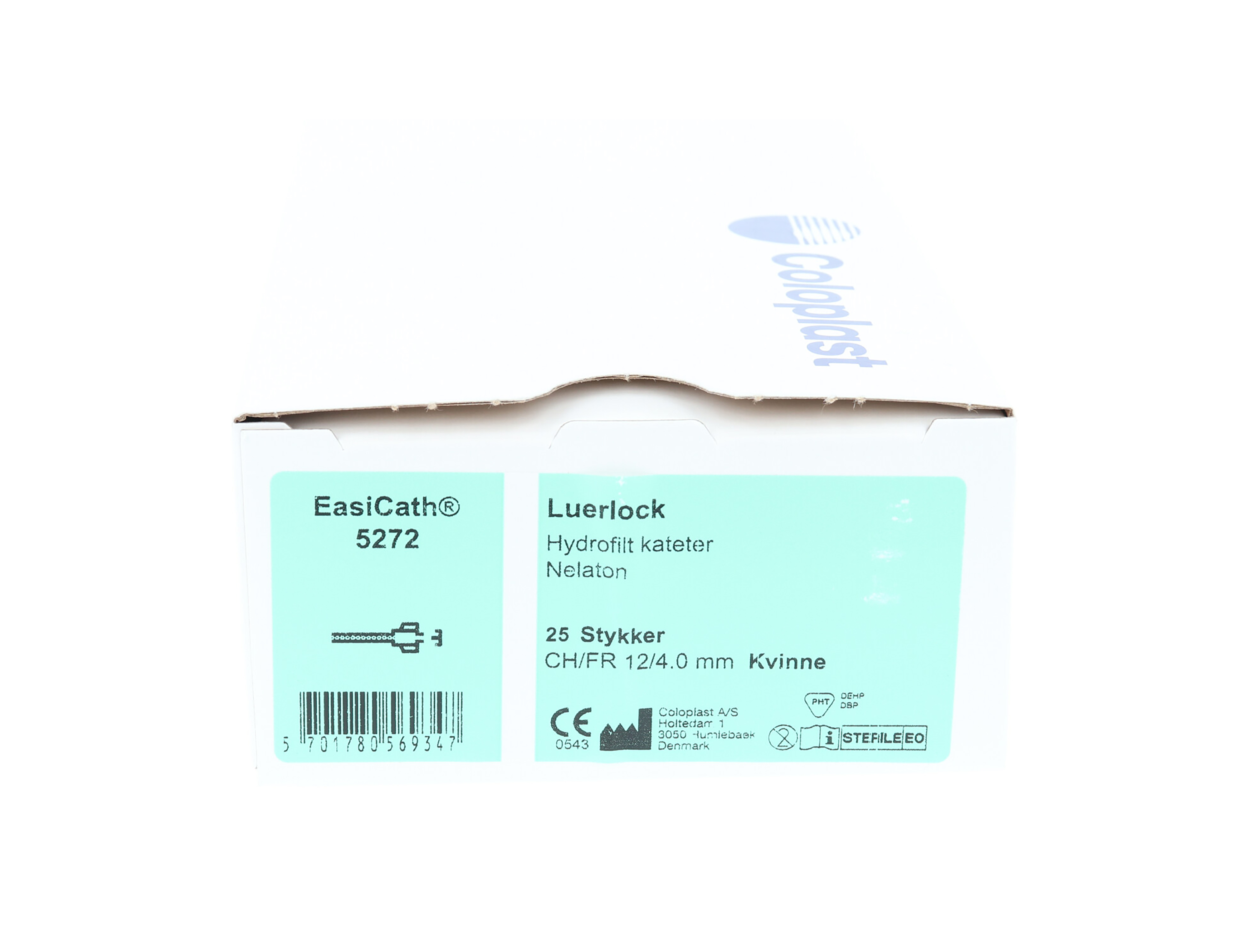 EasiCath Kateter m/luerlock, 5272, Nelaton for kvinner 20 cm, CH 12, 25 stk.