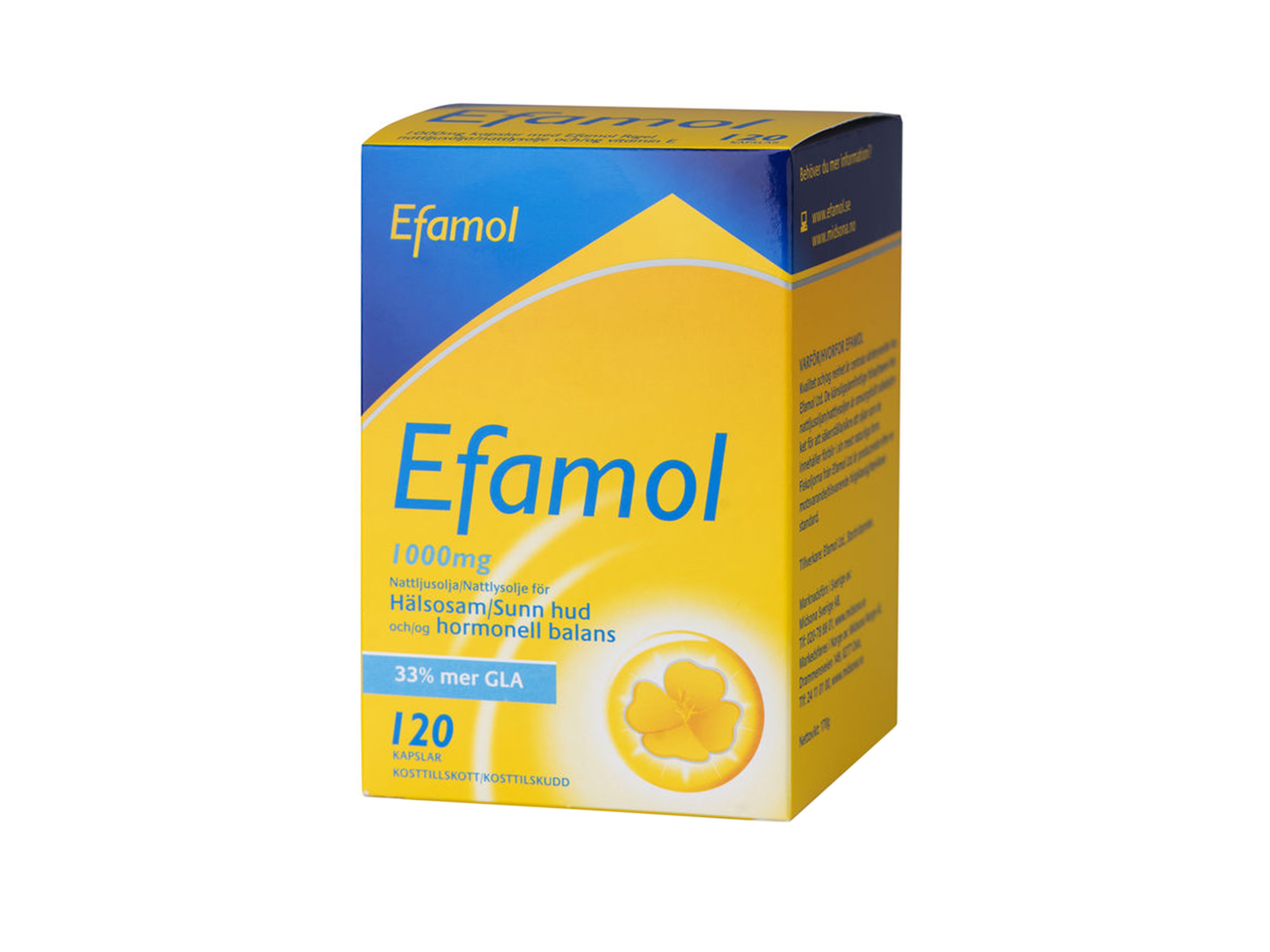 Efamol kapsler 1000mg/10mg, 120 stk.