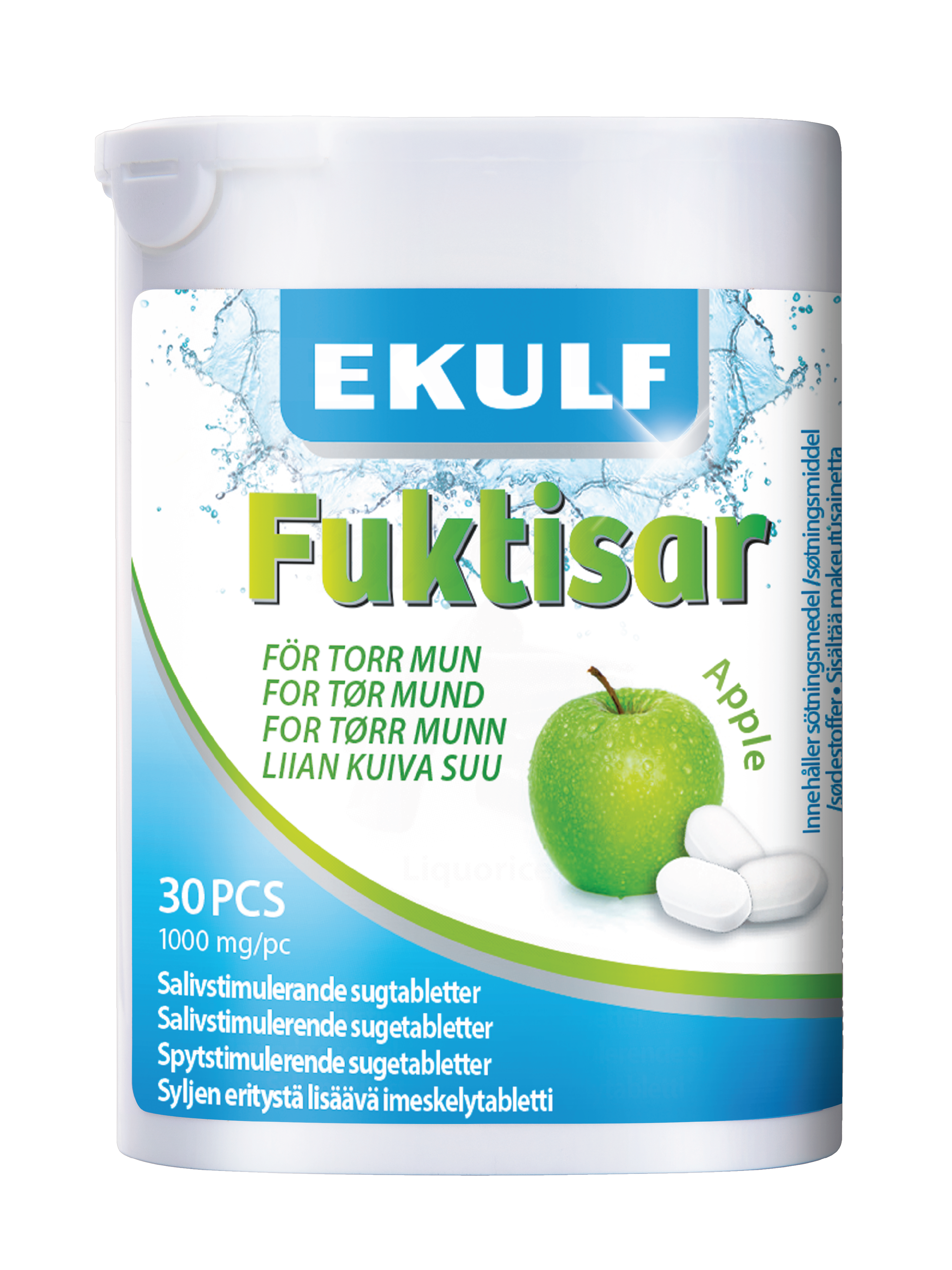 Ekulf Fuktisar Apple, 30 stk