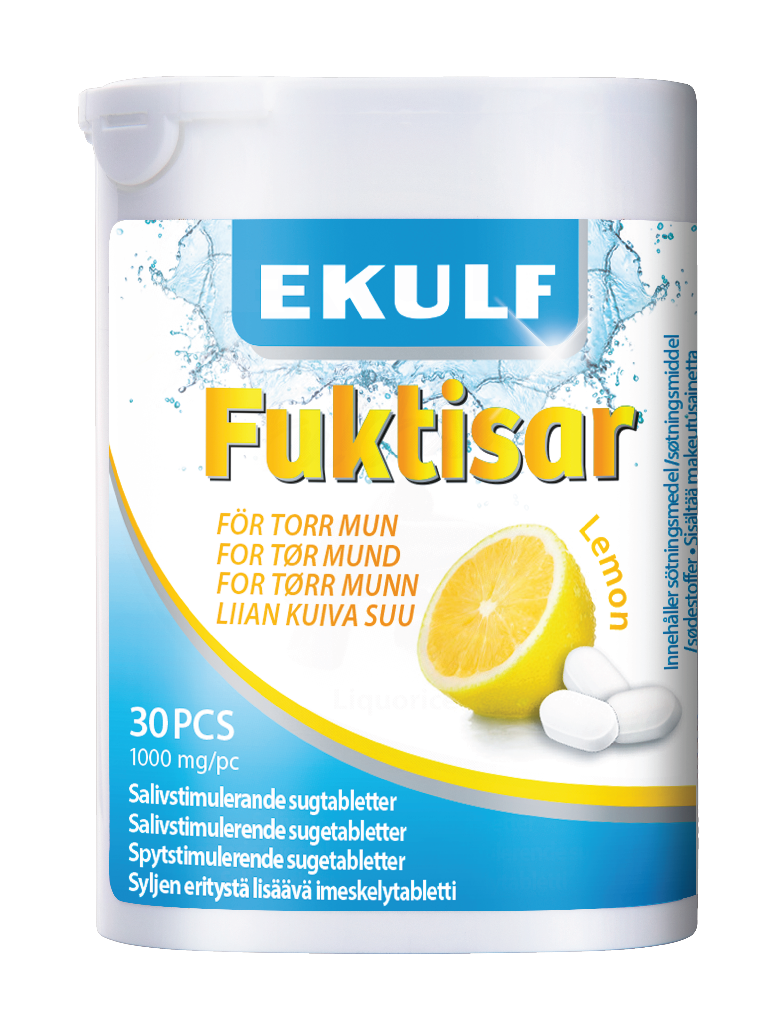 Ekulf Fuktisar Lemon, 30 stk