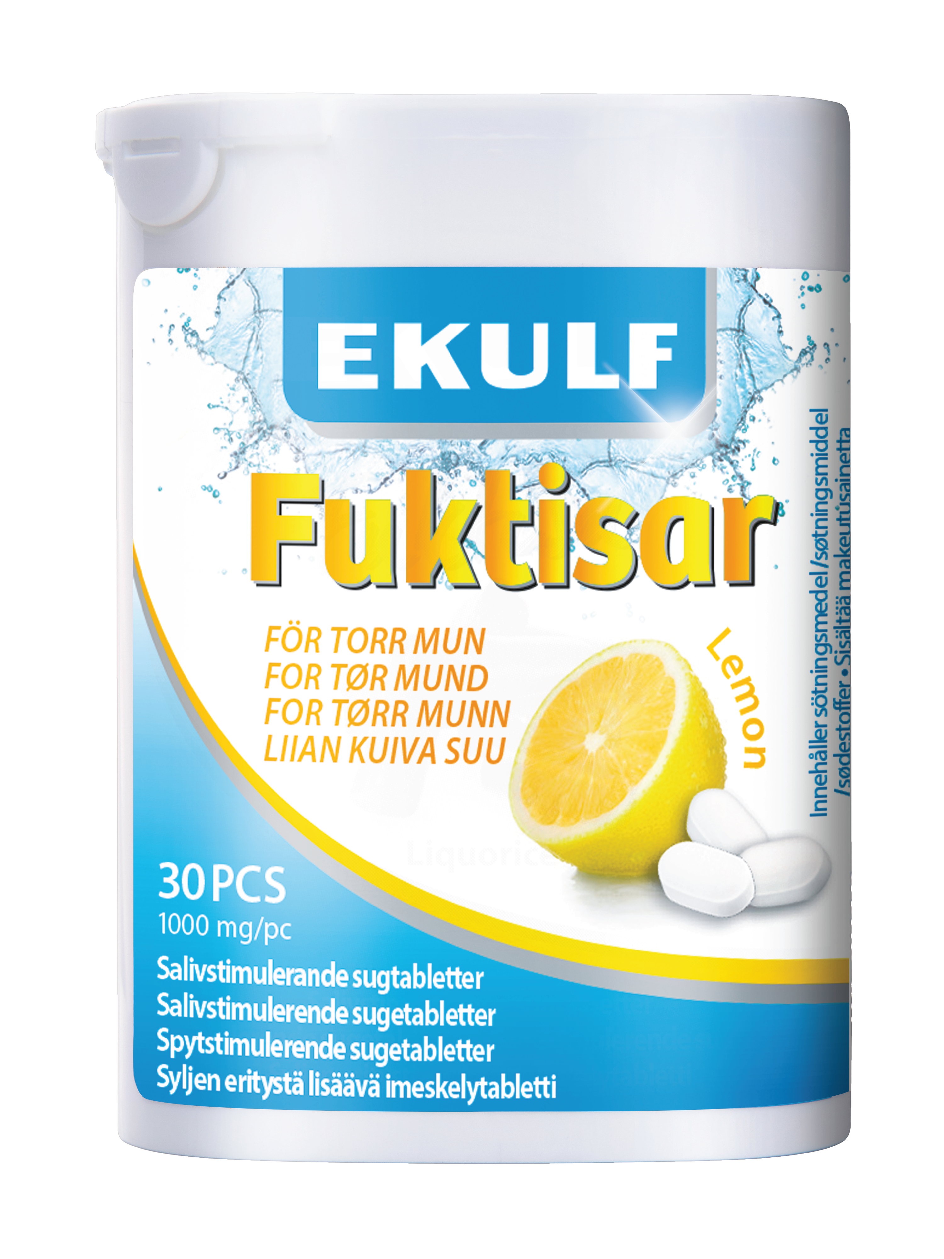 Ekulf Fuktisar Lemon, 30 stk.