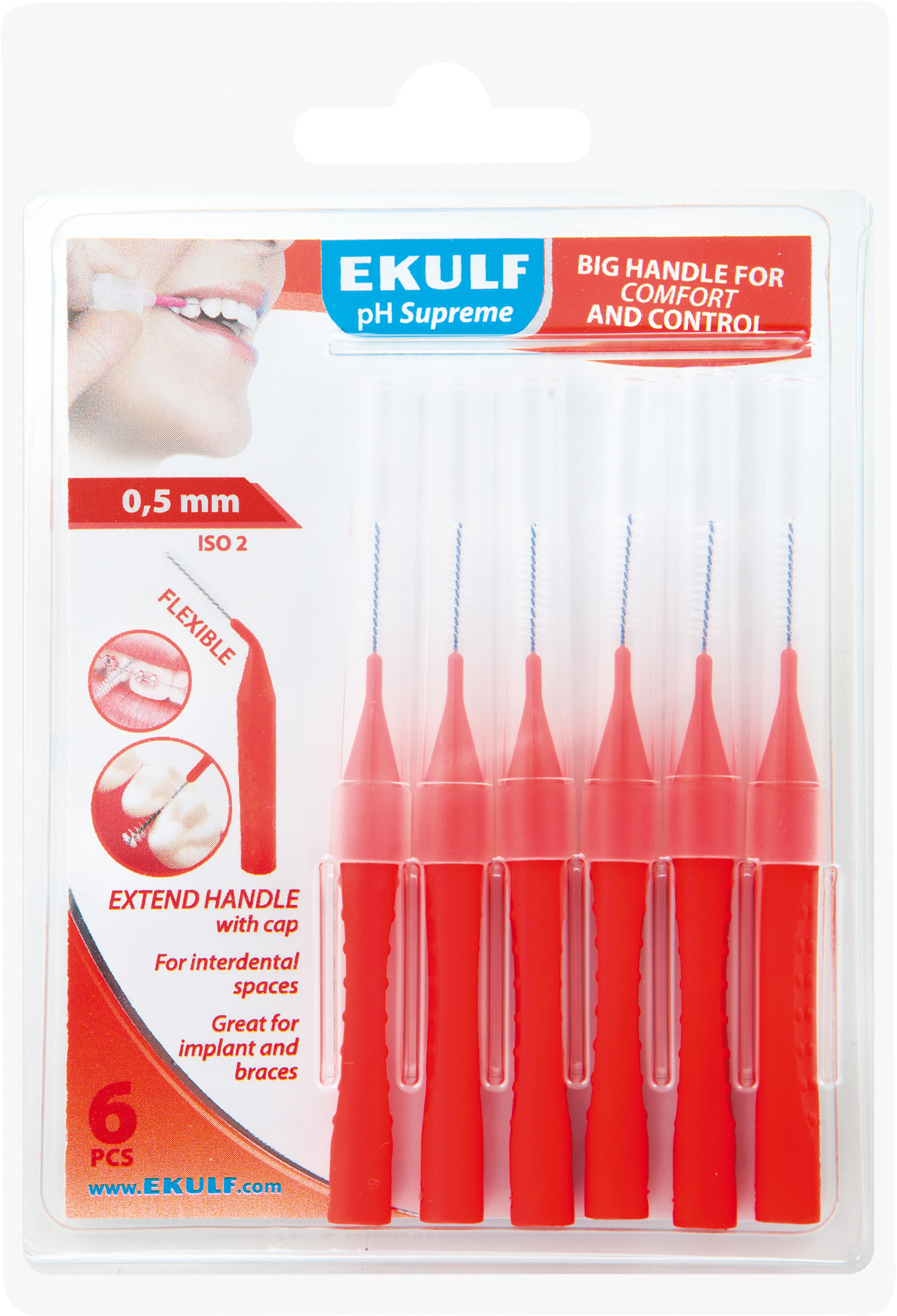 Ekulf pH Supreme Mellomromsbørste 0,5mm, 6