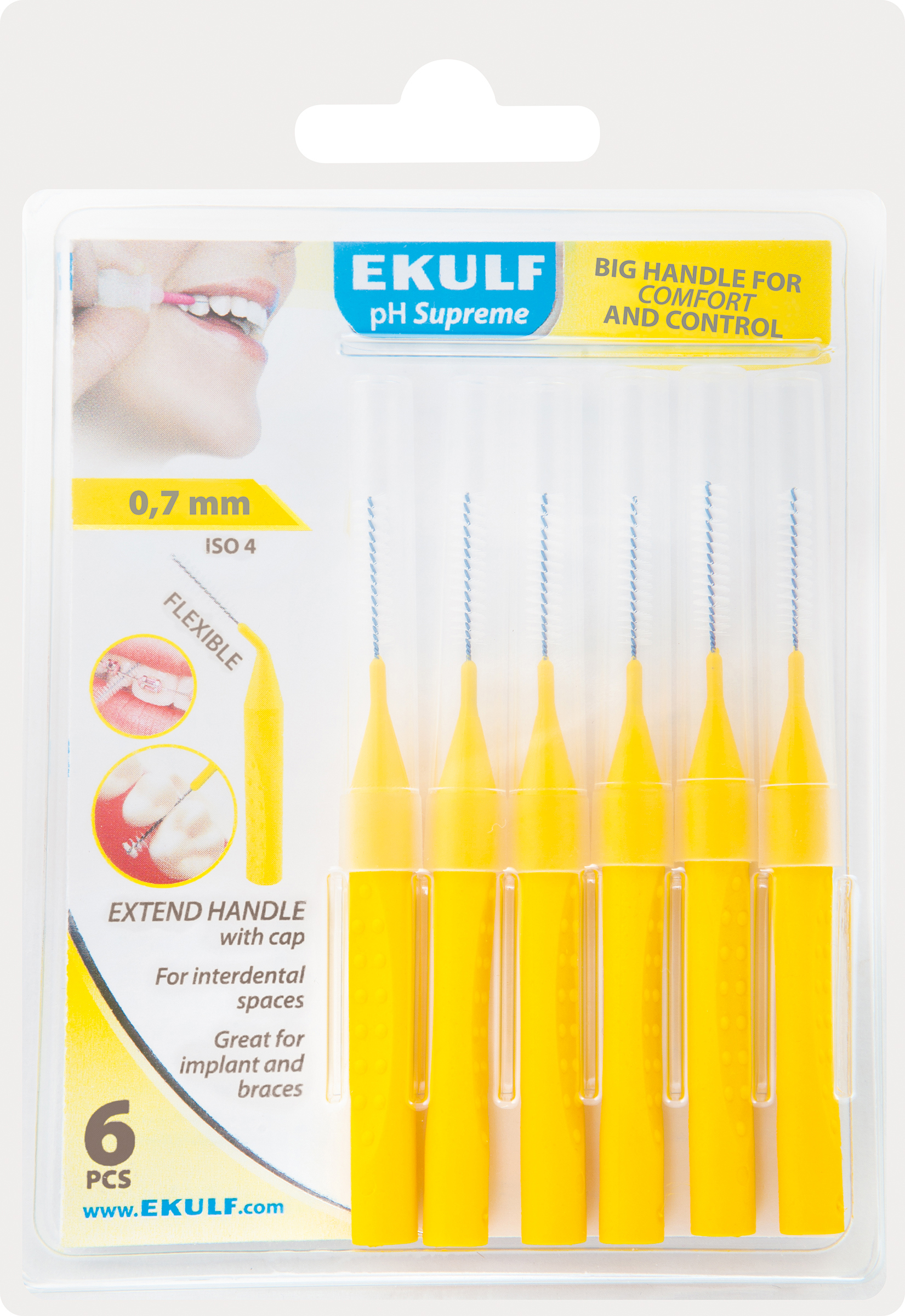 Ekulf pH Supreme Mellomromsbørste 0,7mm, 6