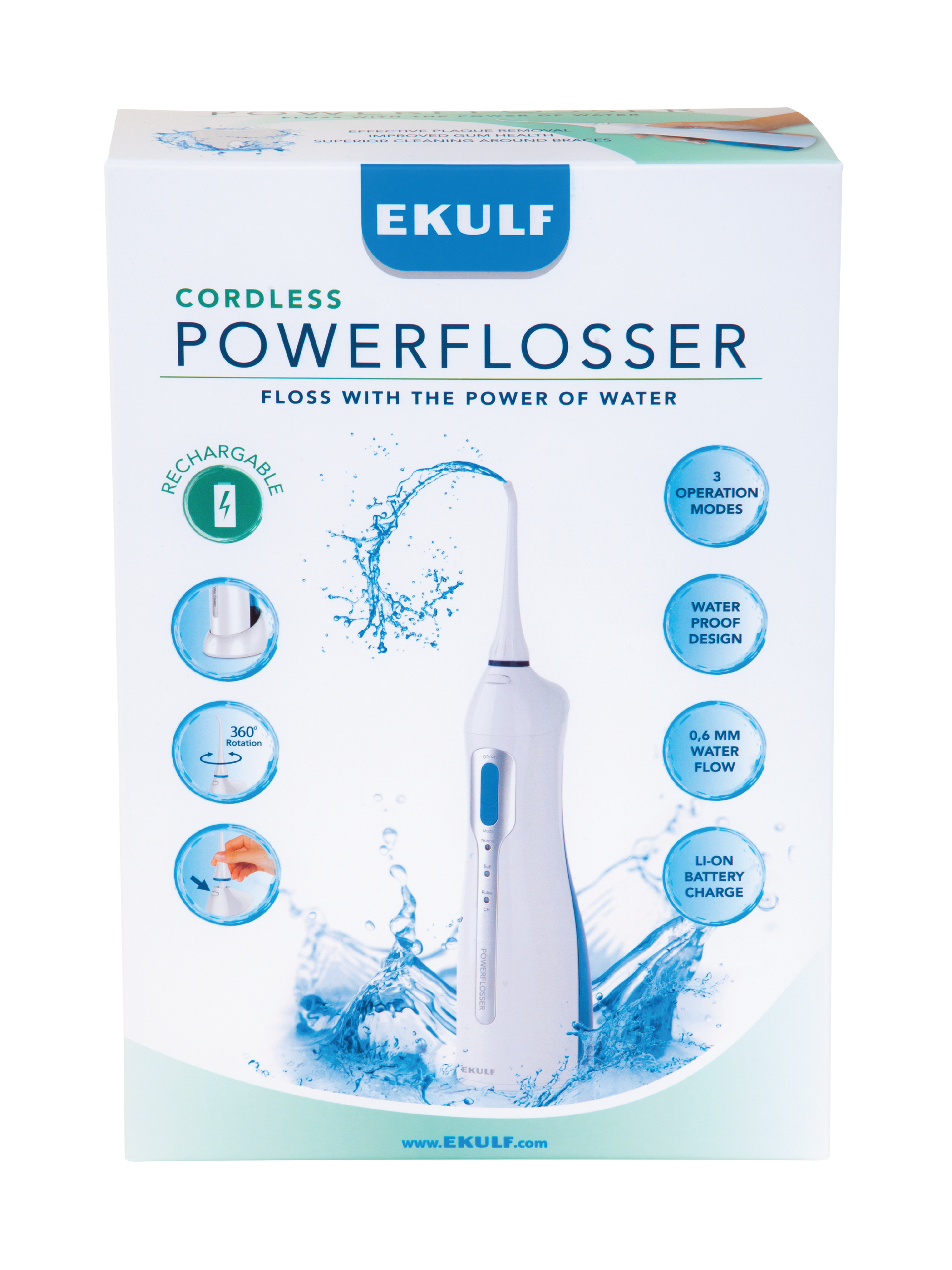 Ekulf Powerflosser Cordless, 1 stk.