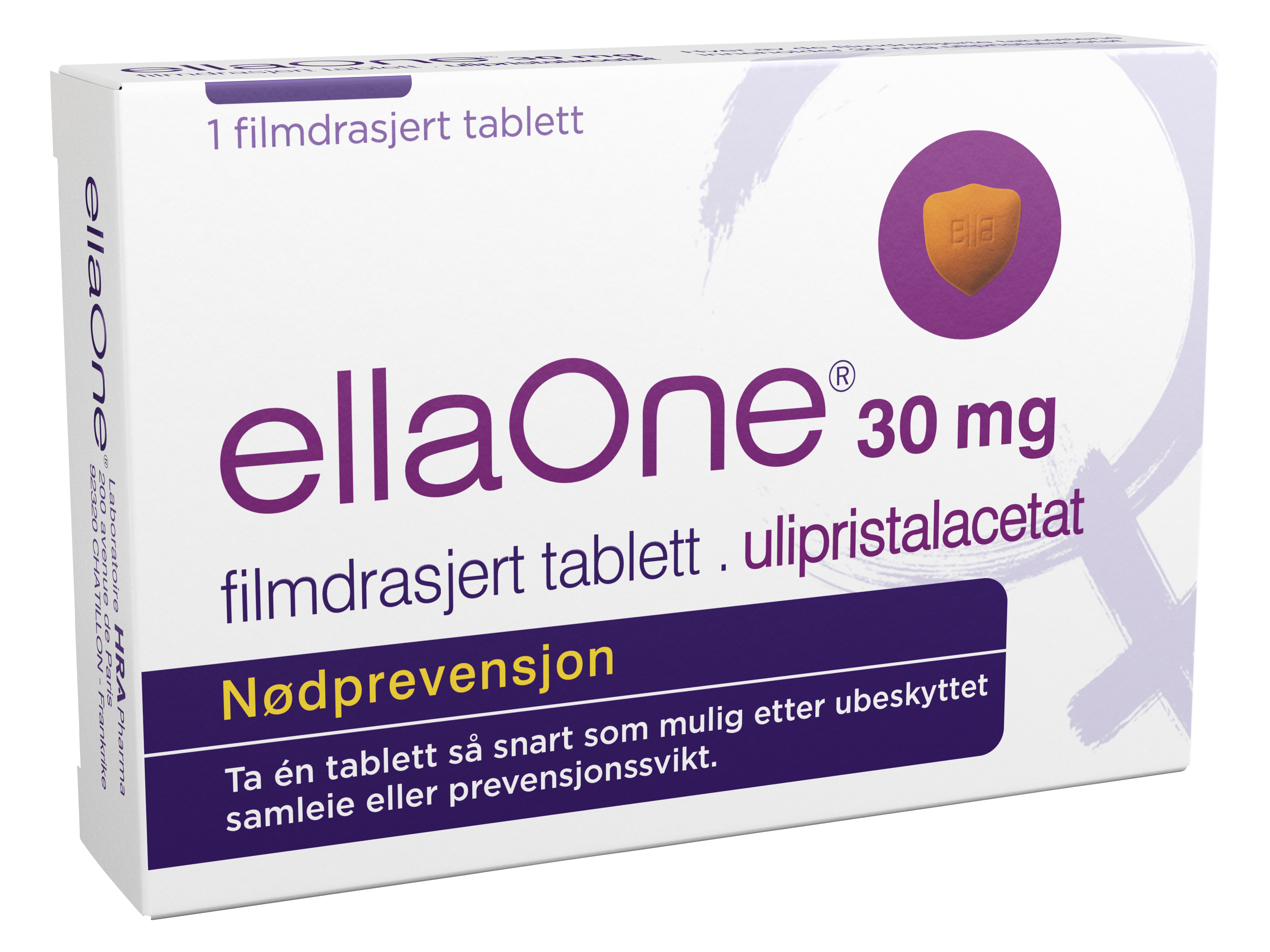 EllaOne Nødprevensjon Tablett 30mg, 1 stk.