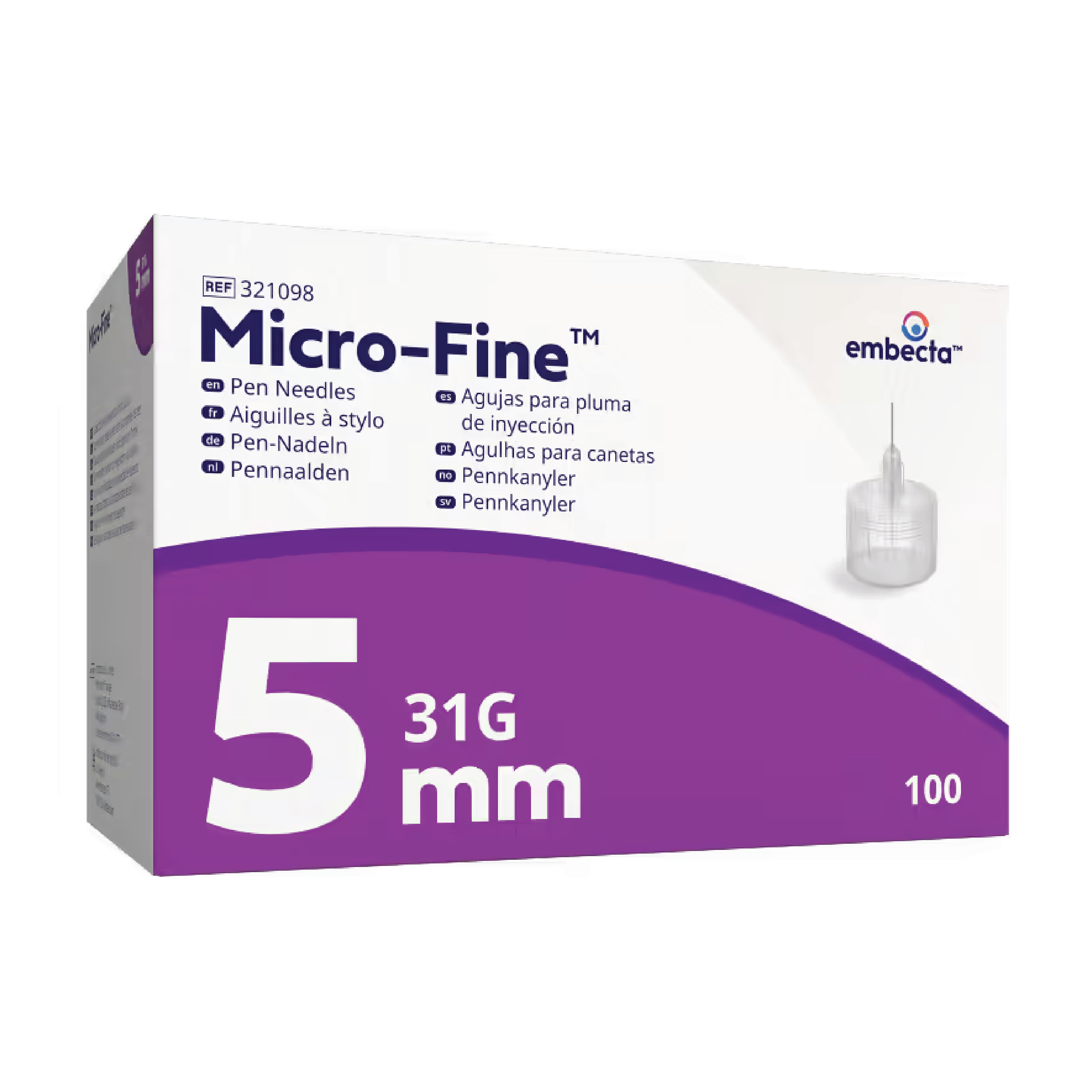 Embecta Micro-Fine Pennekanyler 31G, 5 mm, 100 stk.
