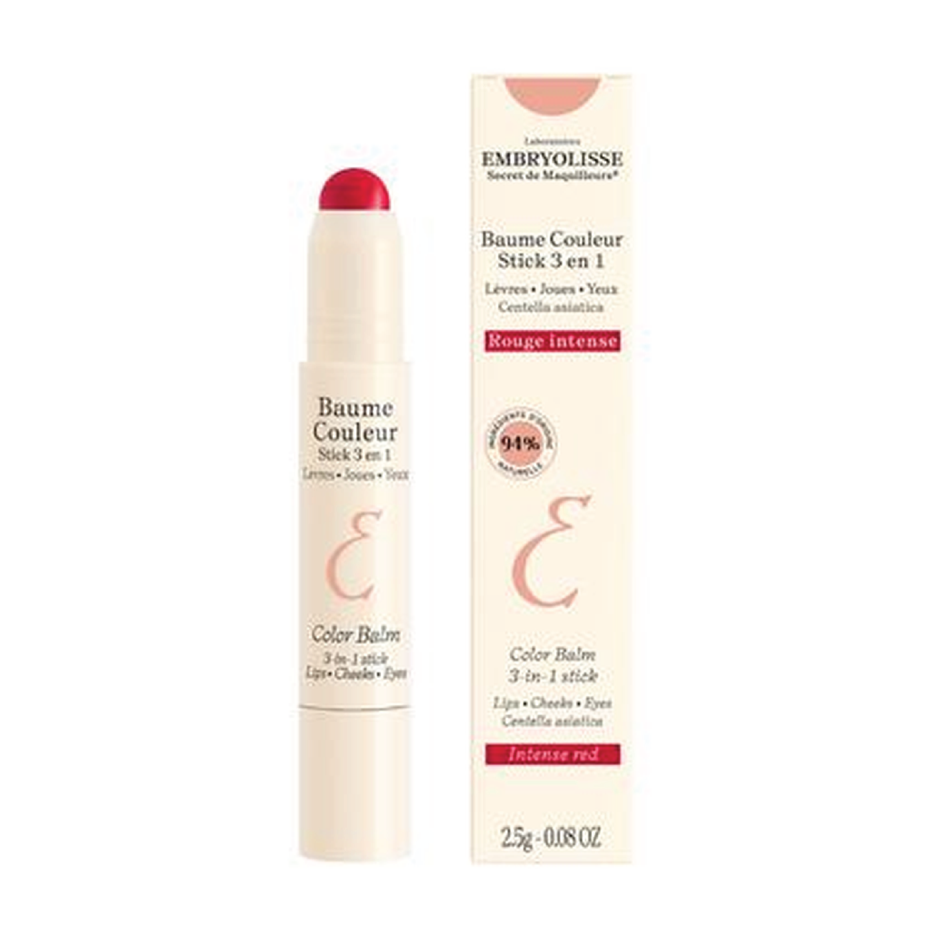 Embryolisse Color Balm 3-In-1 Stick, Intense Red, 2,5 g