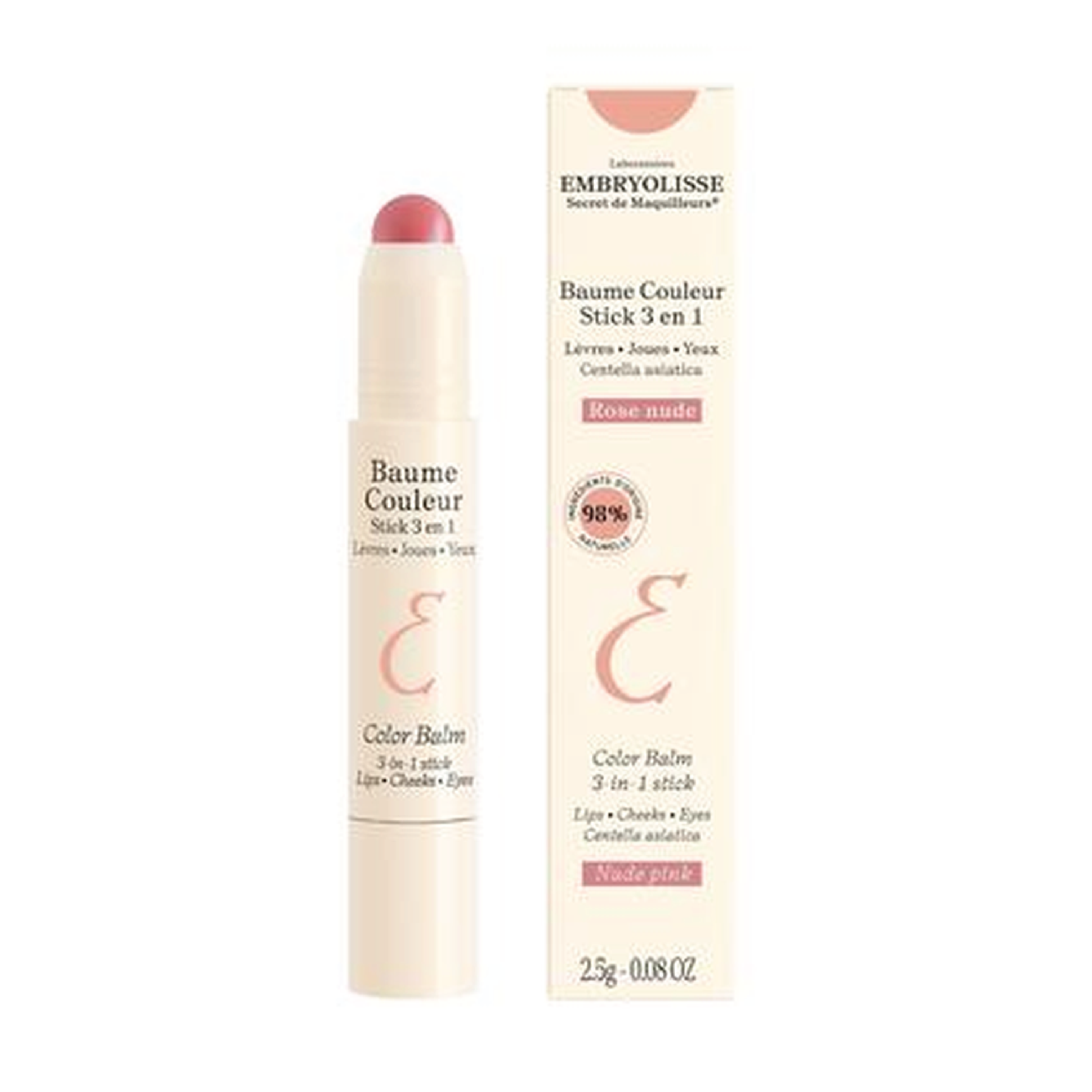 Embryolisse Color Balm 3-In-1 Stick, Nude Pink, 2,5 g