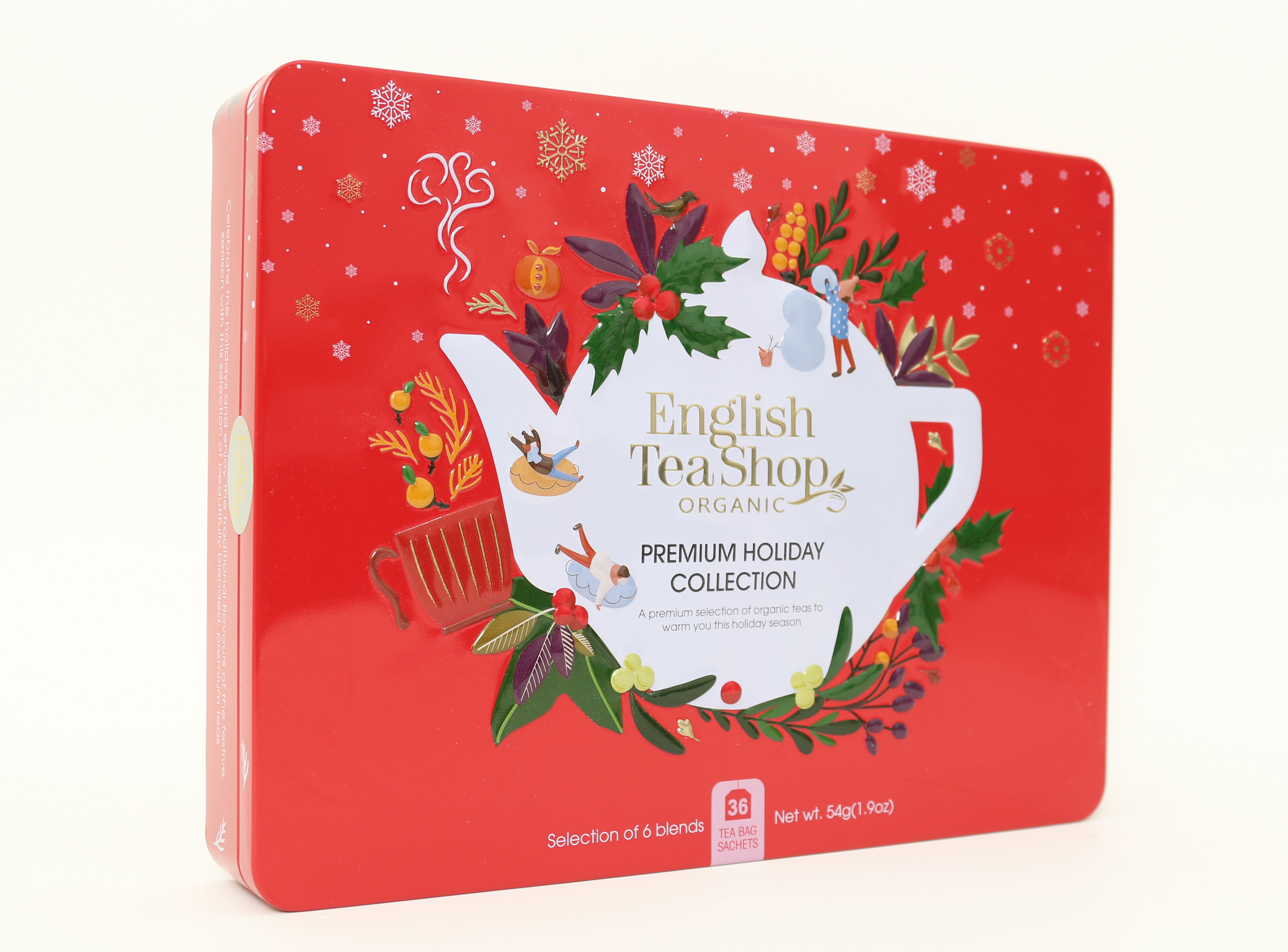 English Teashop EnglishTeashop Holiday Collection Red Tin, Gavesett, Økologisk te, 36 stk.