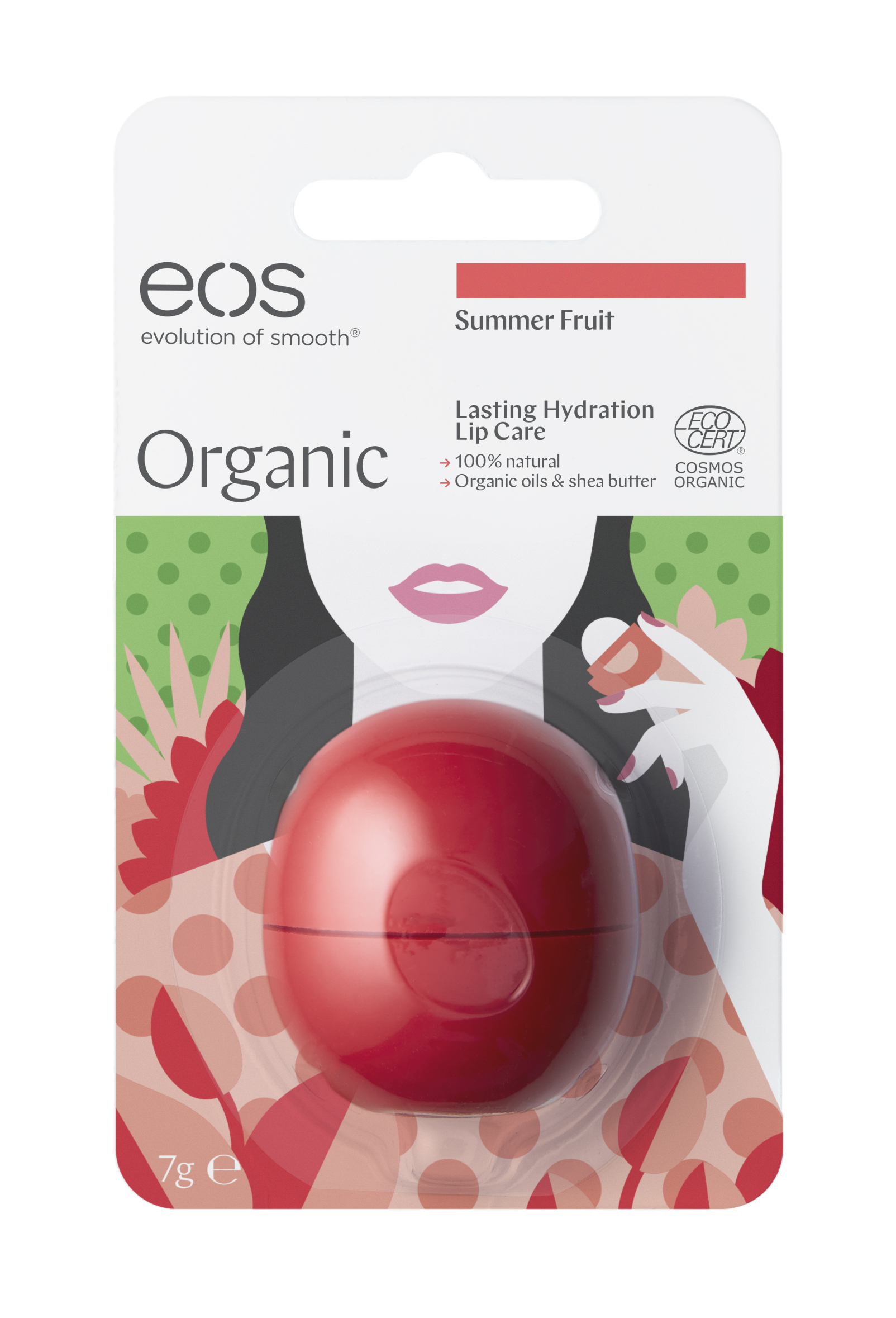 Eos Lip Balm Organic Summer Fruit, 7 gram